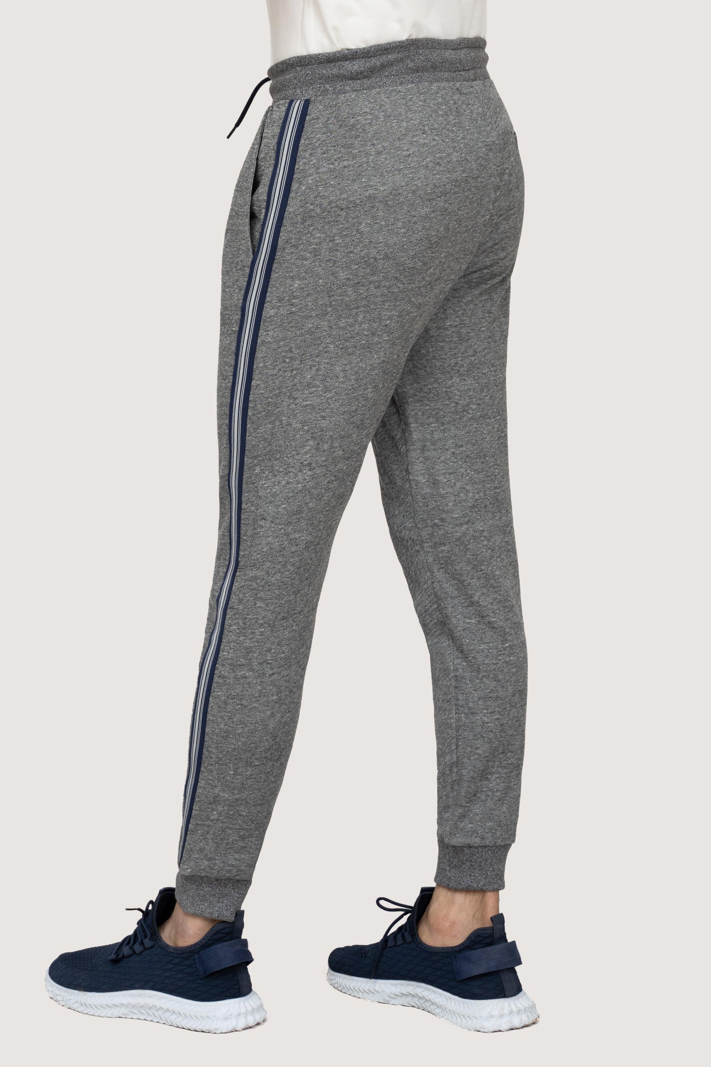 CHAIN YARN SLIMFIT JOGGER TROUSER GREY MELANGE at Charcoal Clothing
