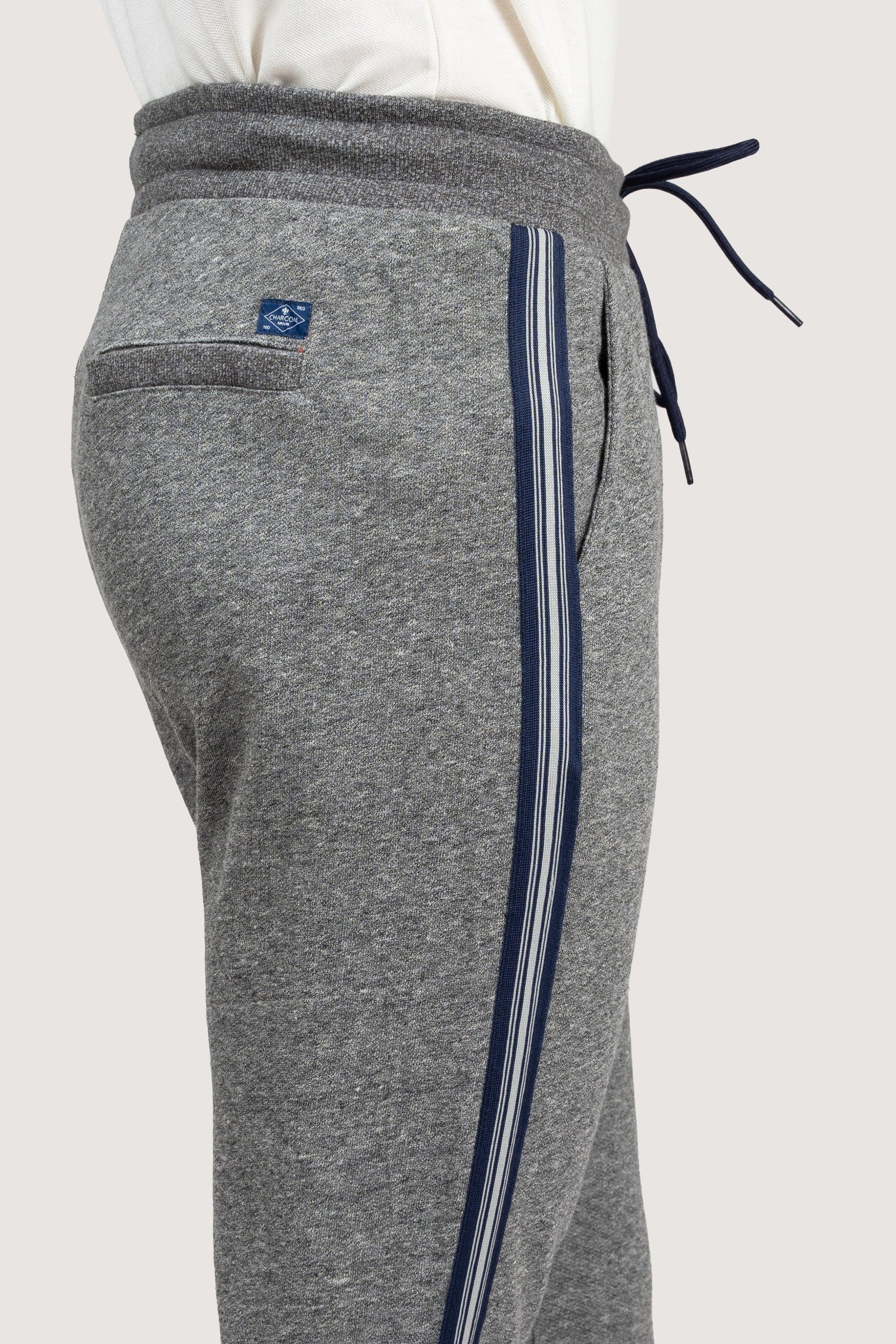CHAIN YARN SLIMFIT JOGGER TROUSER GREY MELANGE at Charcoal Clothing