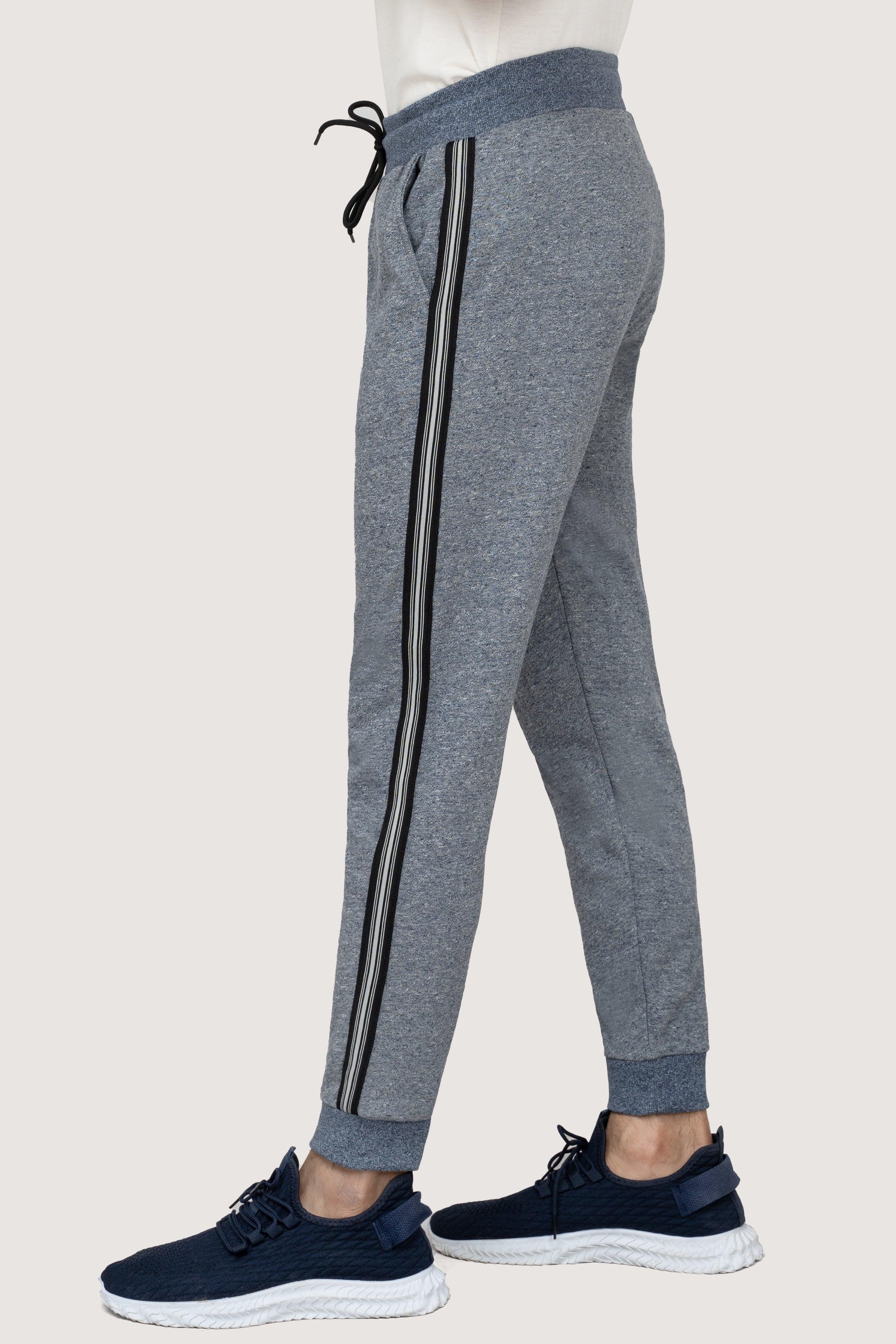 CHAIN YARN SLIMFIT JOGGER TROUSER NAVY MELANGE at Charcoal Clothing