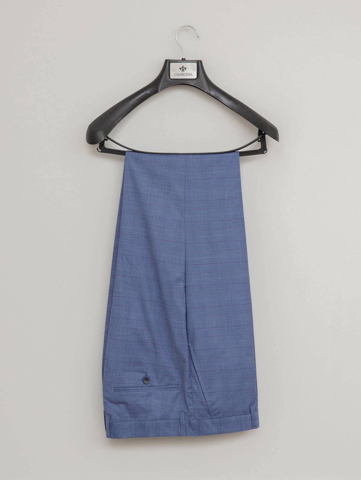 CHECK SUIT 2 BUTTON BLUE at Charcoal Clothing