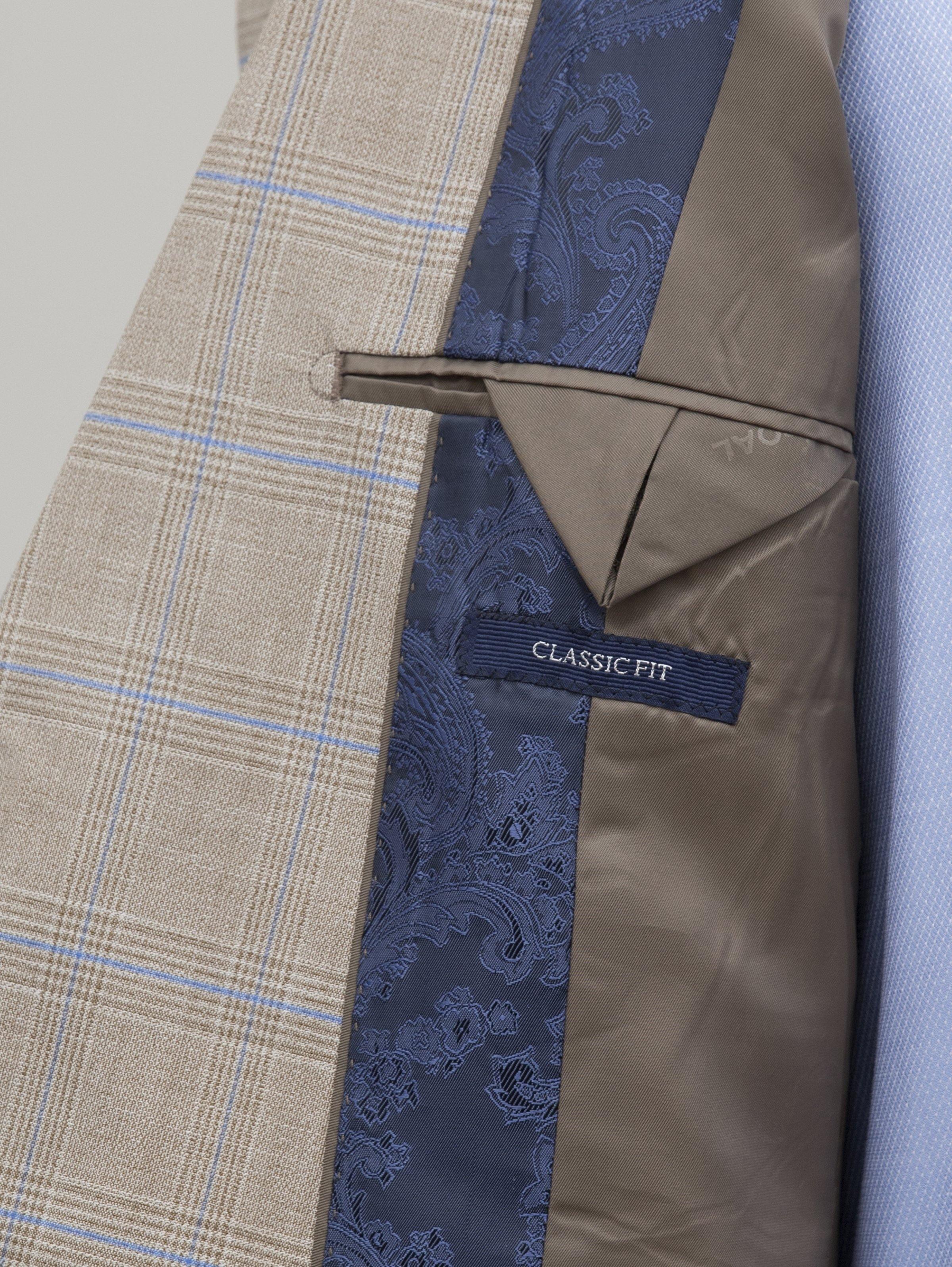 CHECK SUIT 2 BUTTON LIGHT BROWN CHECK at Charcoal Clothing