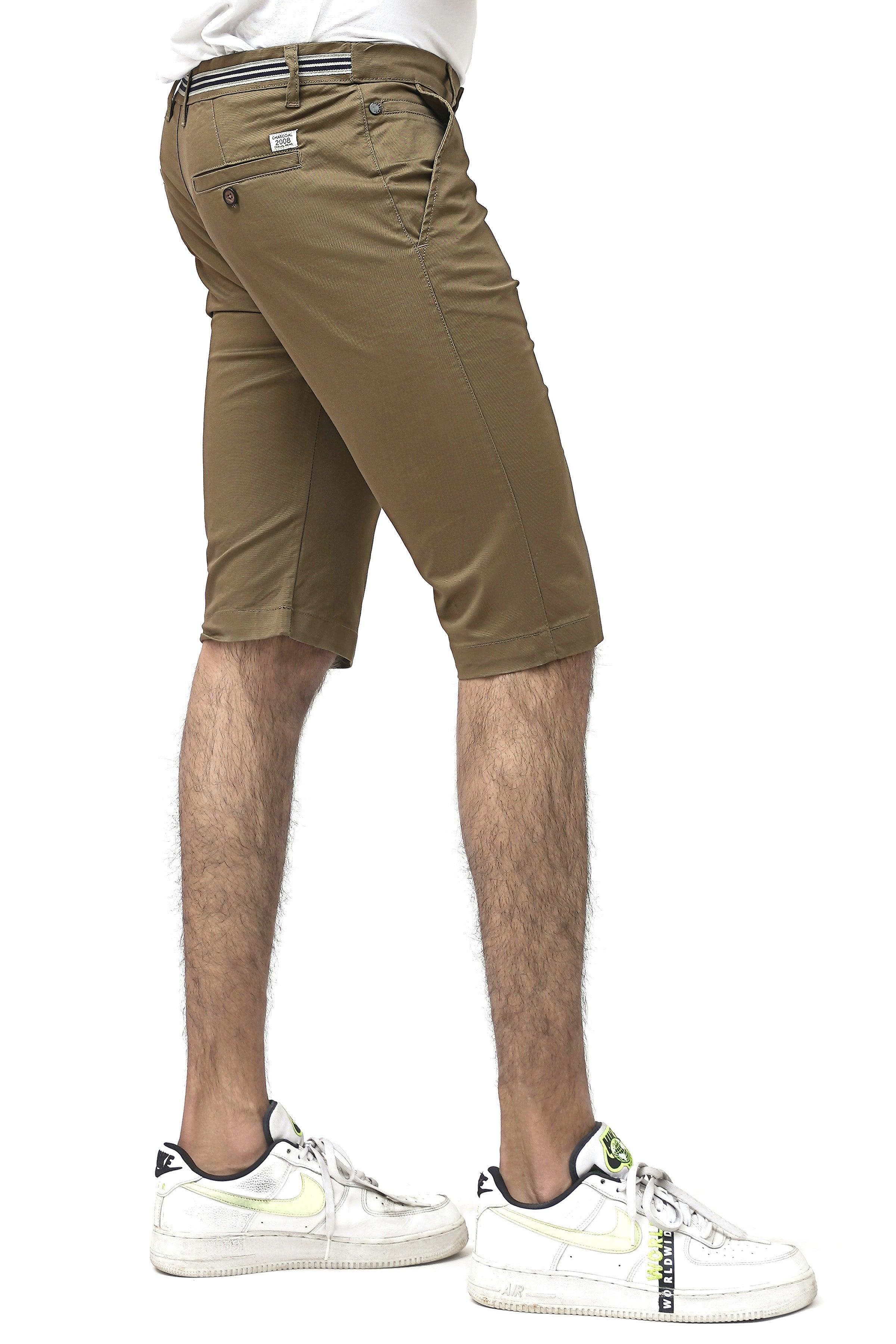 CHINO DARK KHAKI SHORTS at Charcoal Clothing