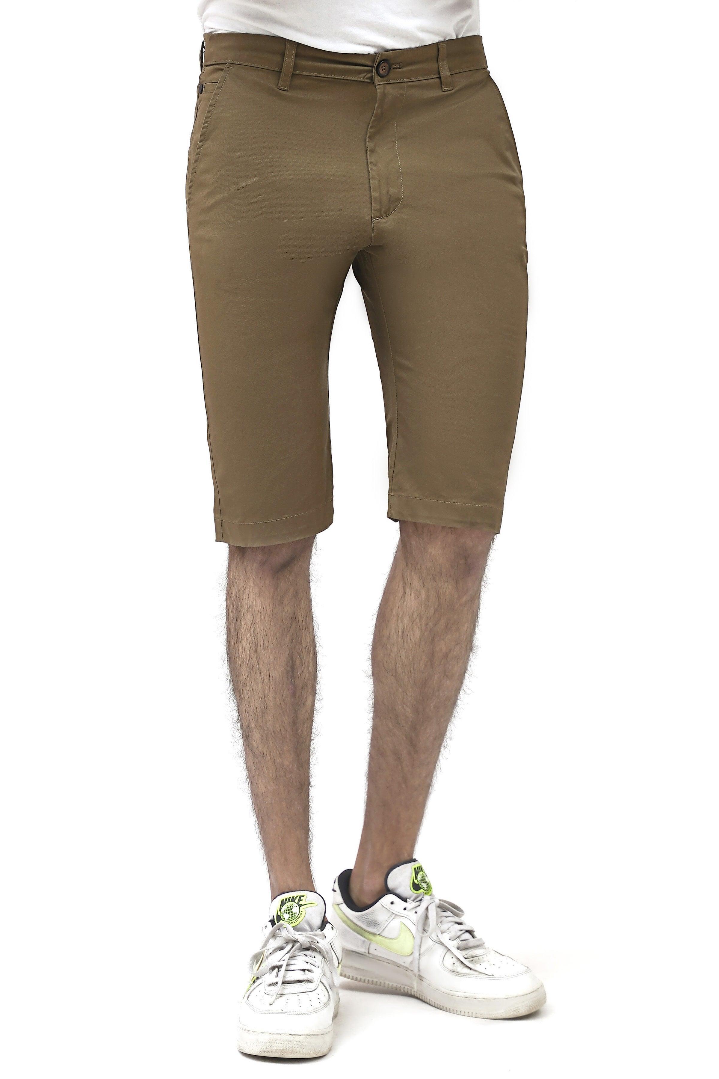CHINO DARK KHAKI SHORTS at Charcoal Clothing
