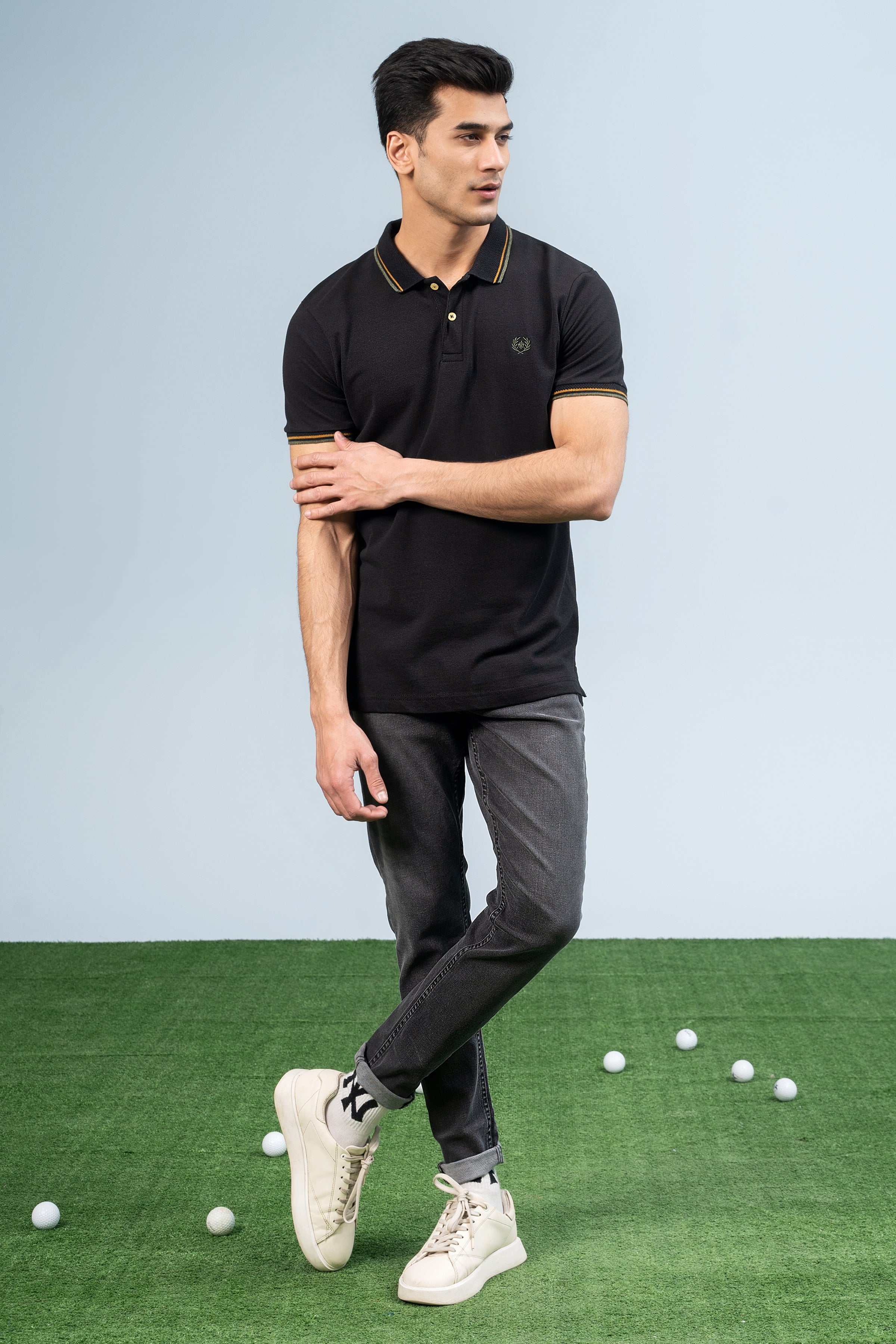 CLASSIC POLO BLACK at Charcoal Clothing