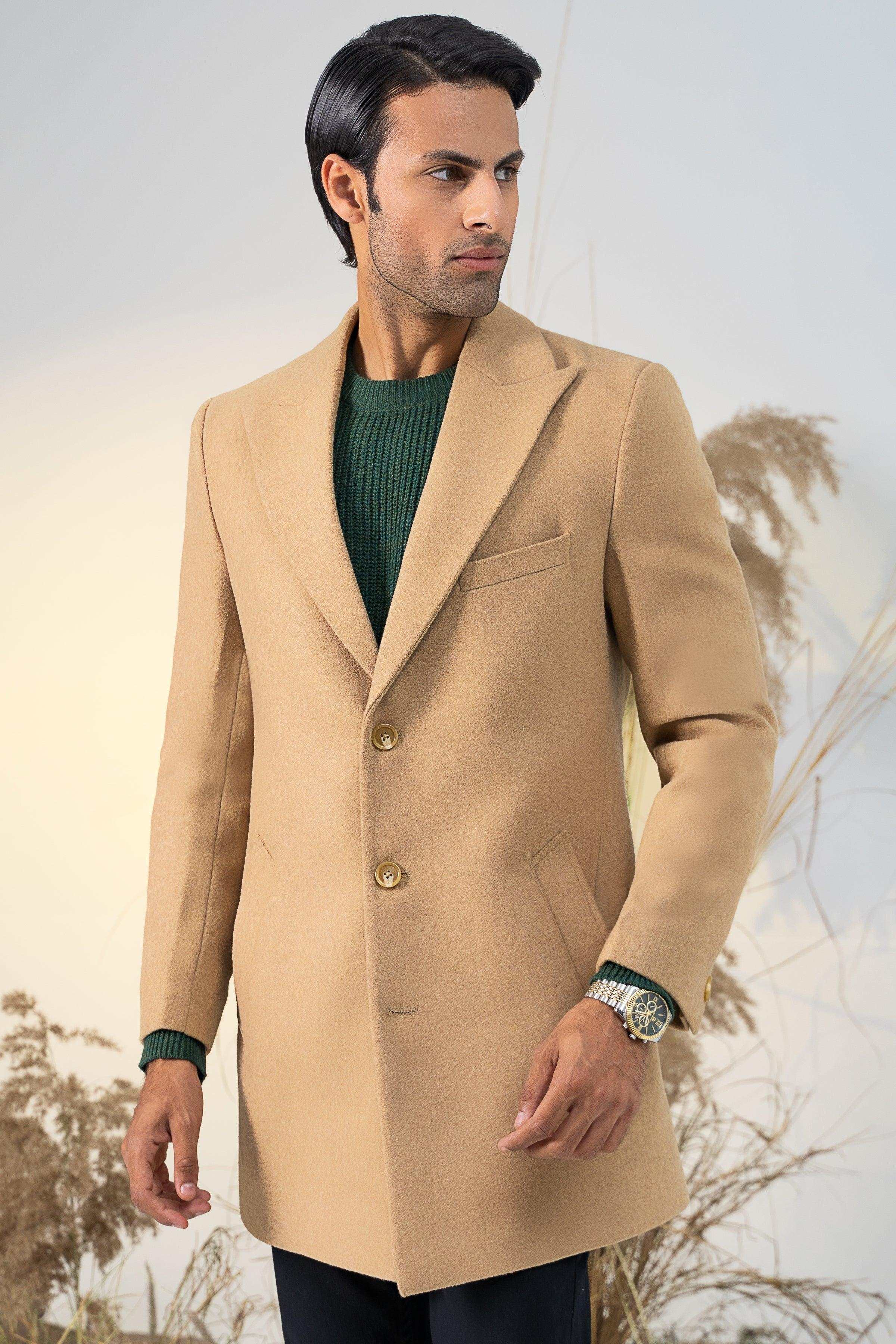 CLASSIC SINGLE BREAST COAT LIGHT TAN at Charcoal Clothing