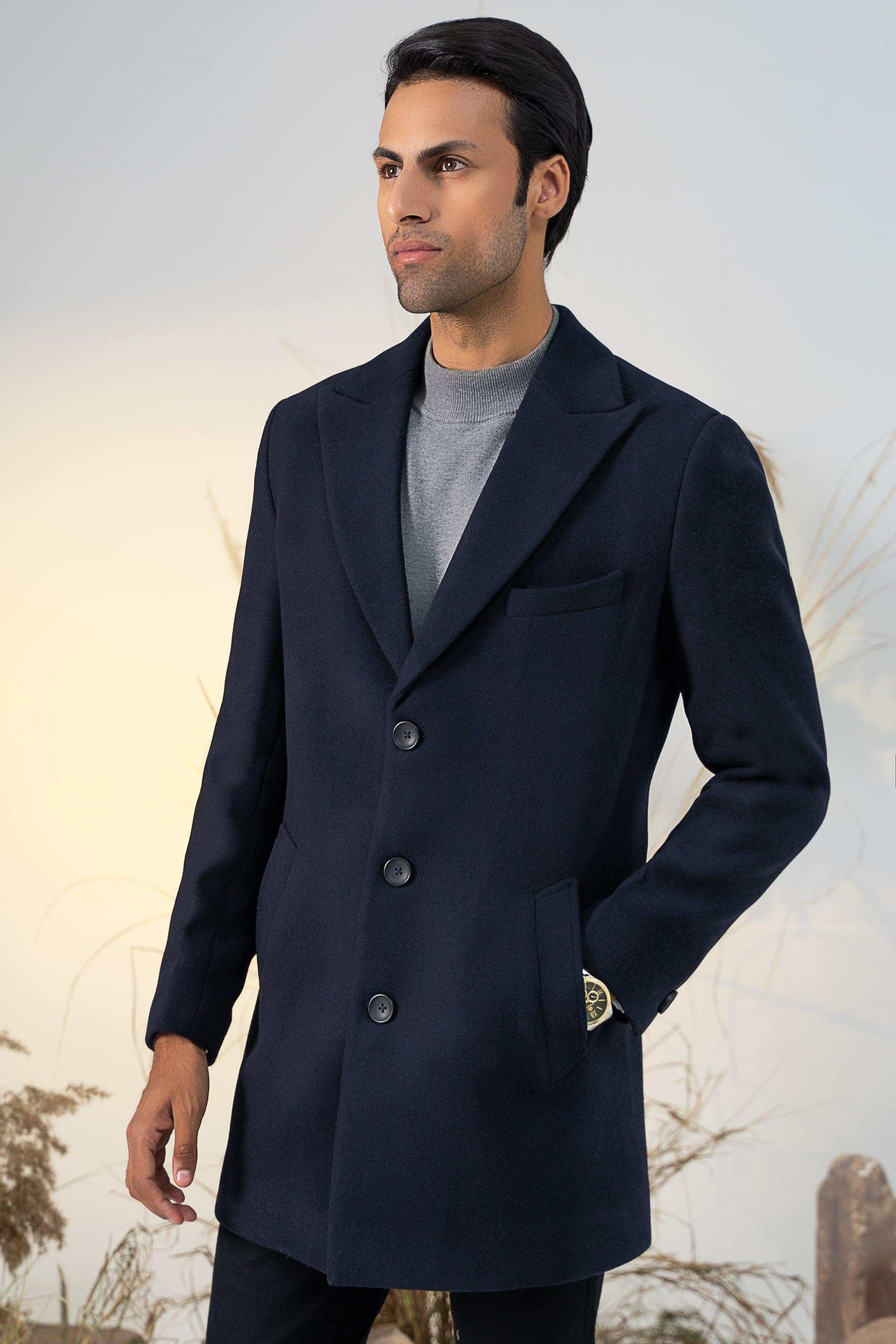 CLASSIC SINGLE BREAST COAT NAVY at Charcoal Clothing