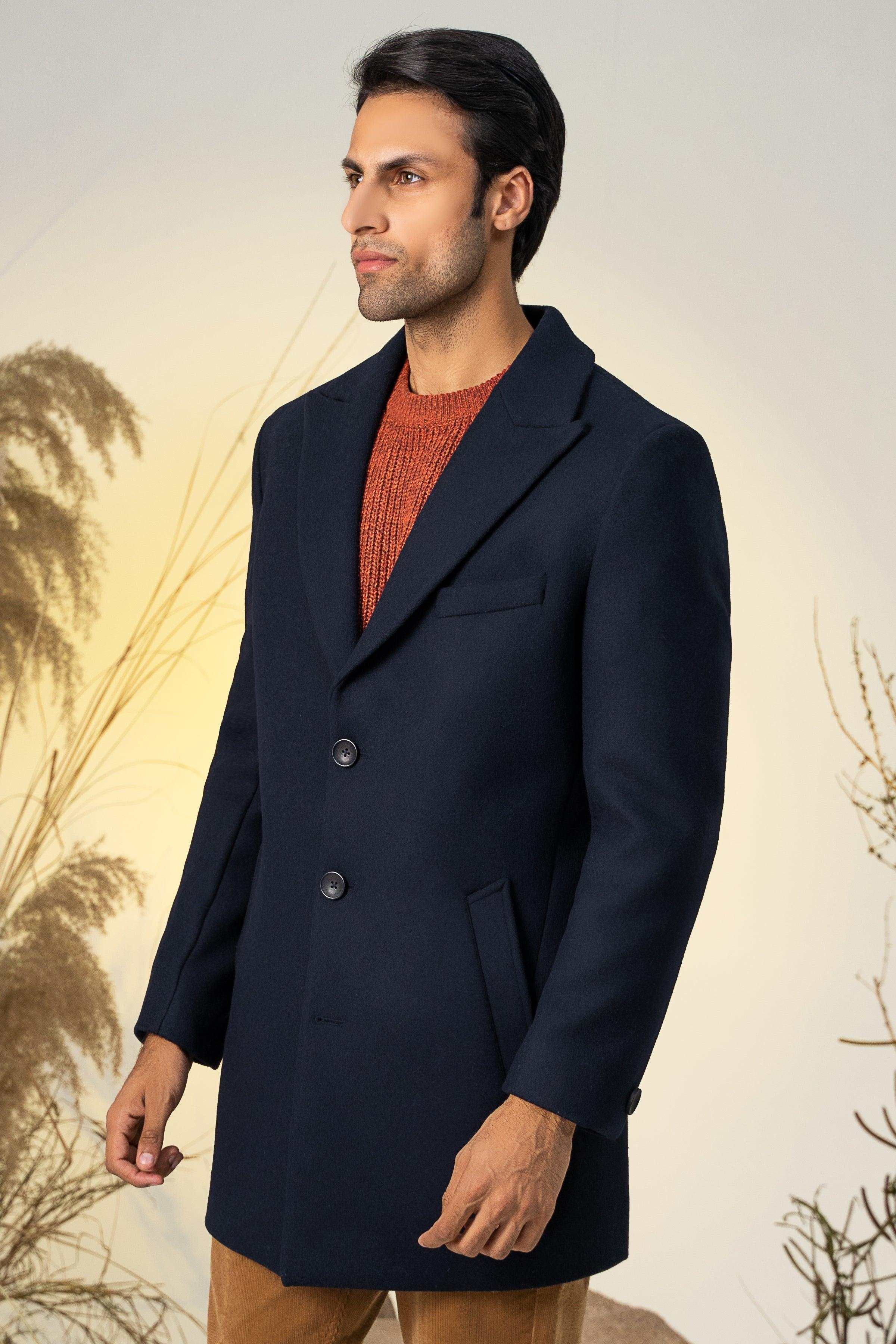 CLASSIC SINGLE BREAST COAT NAVY at Charcoal Clothing