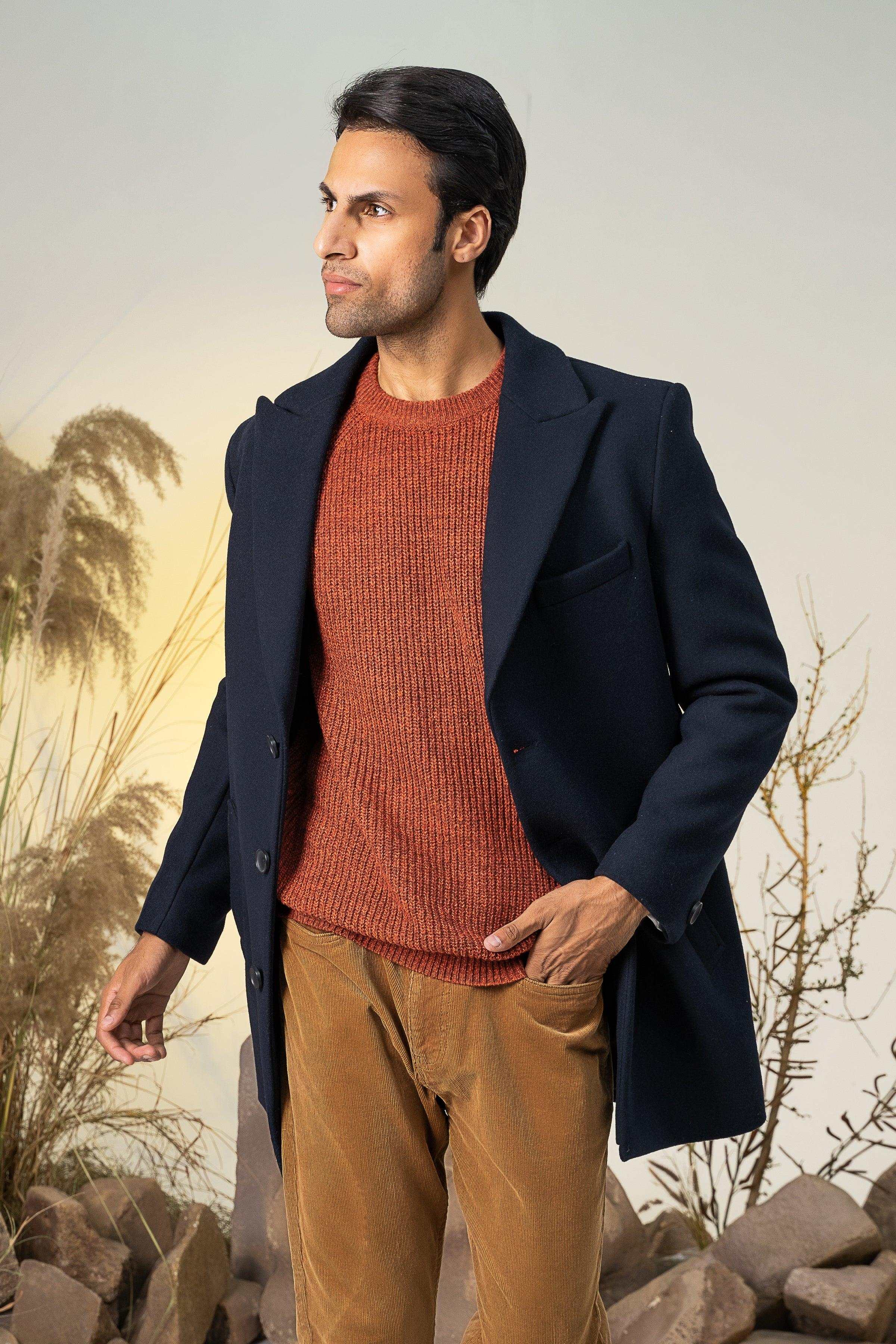 CLASSIC SINGLE BREAST COAT NAVY at Charcoal Clothing