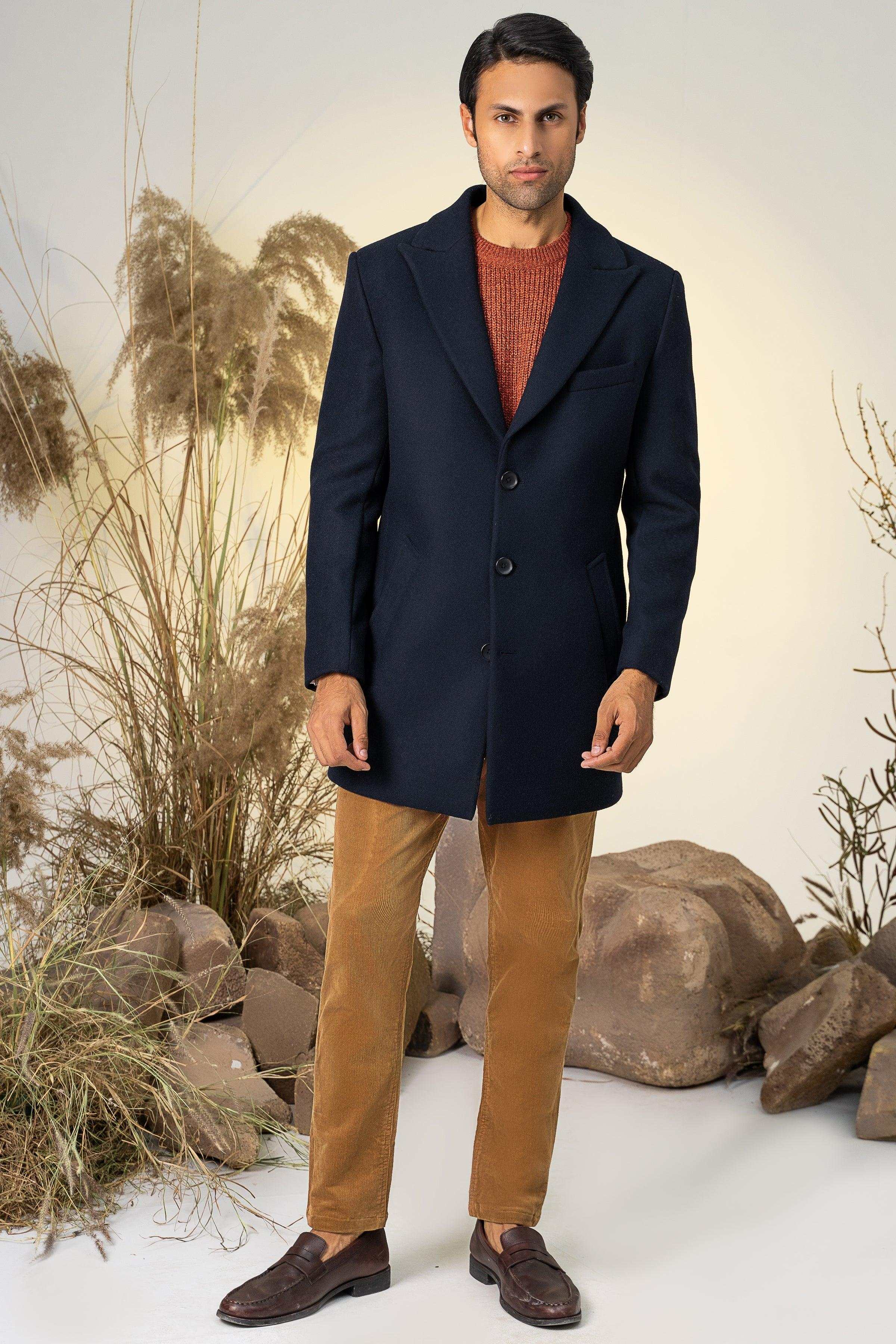 CLASSIC SINGLE BREAST COAT NAVY at Charcoal Clothing