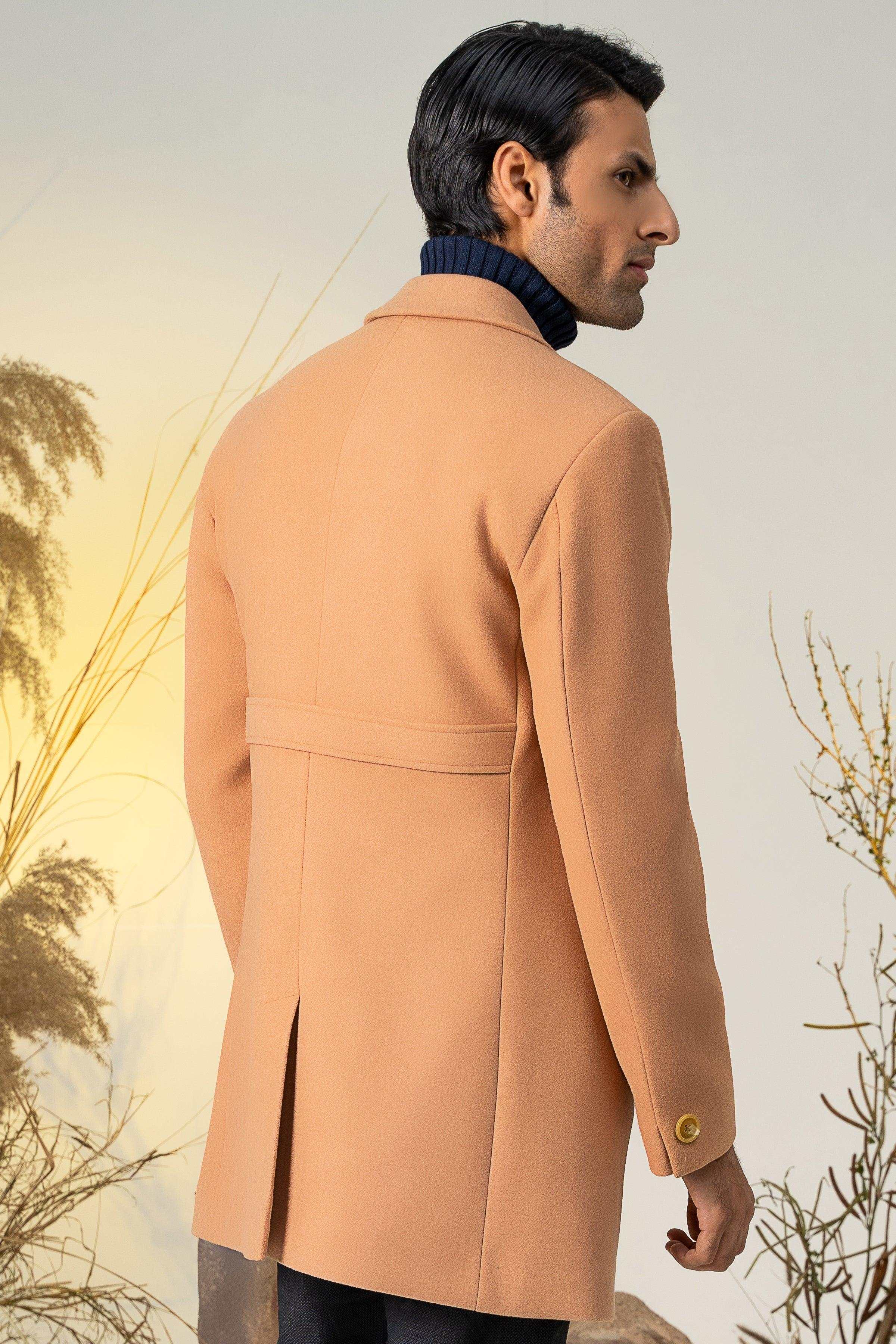 CLASSIC SINGLE BREAST COAT SAND STONE at Charcoal Clothing