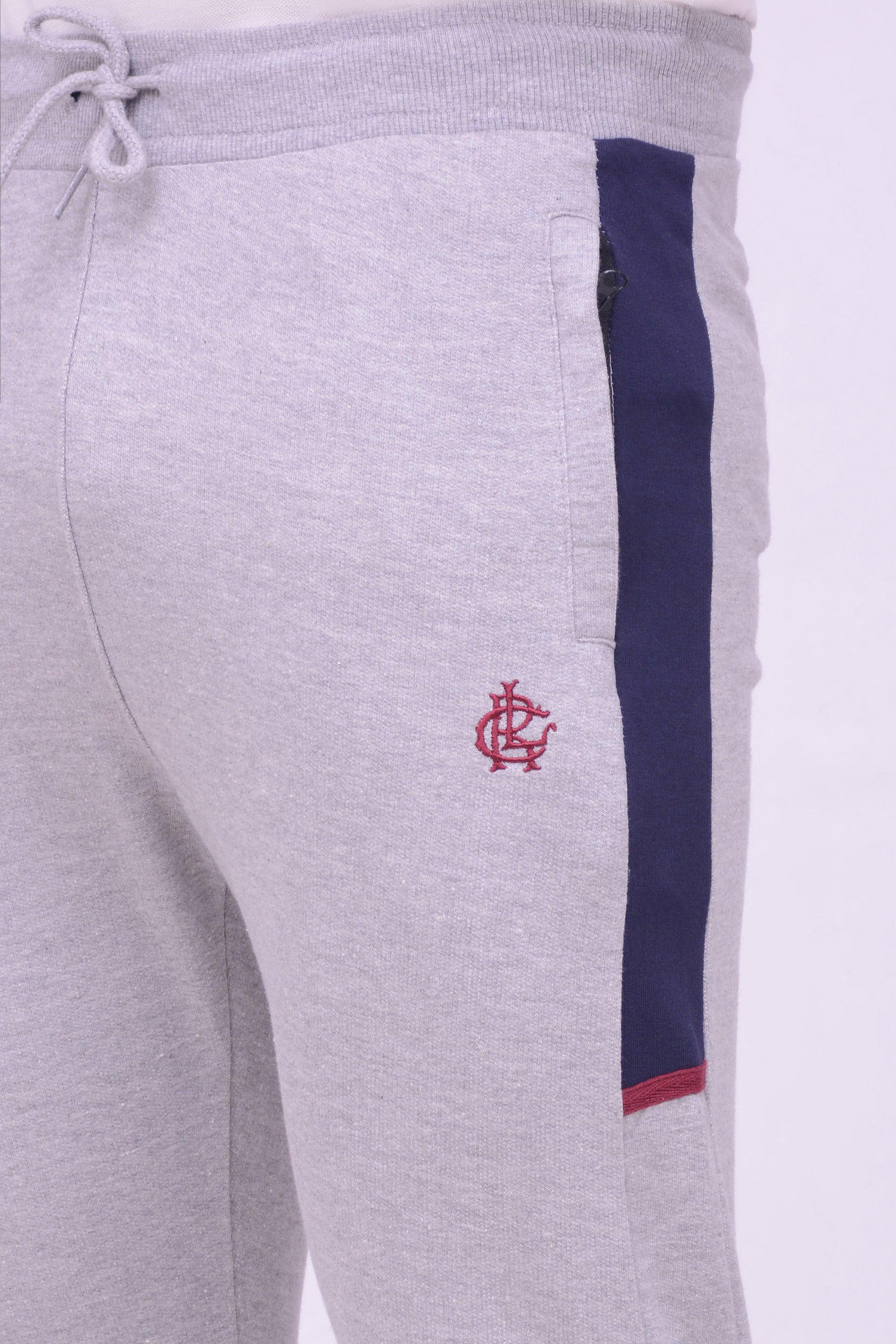 CONTRAST PANEL TERRY TROUSER GREY at Charcoal Clothing