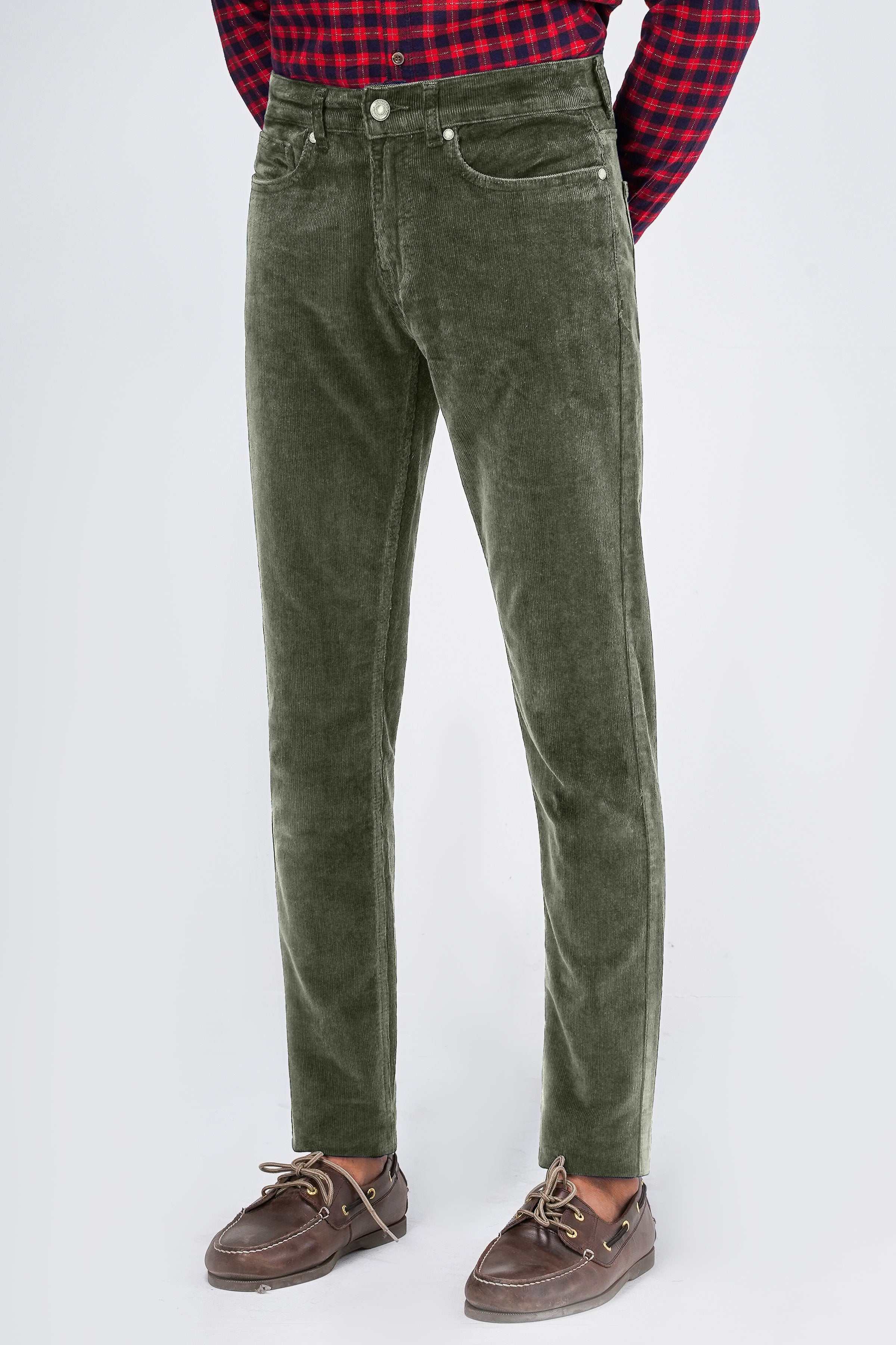 CORDUROY 5-POCKET PANT OLIVE at Charcoal Clothing