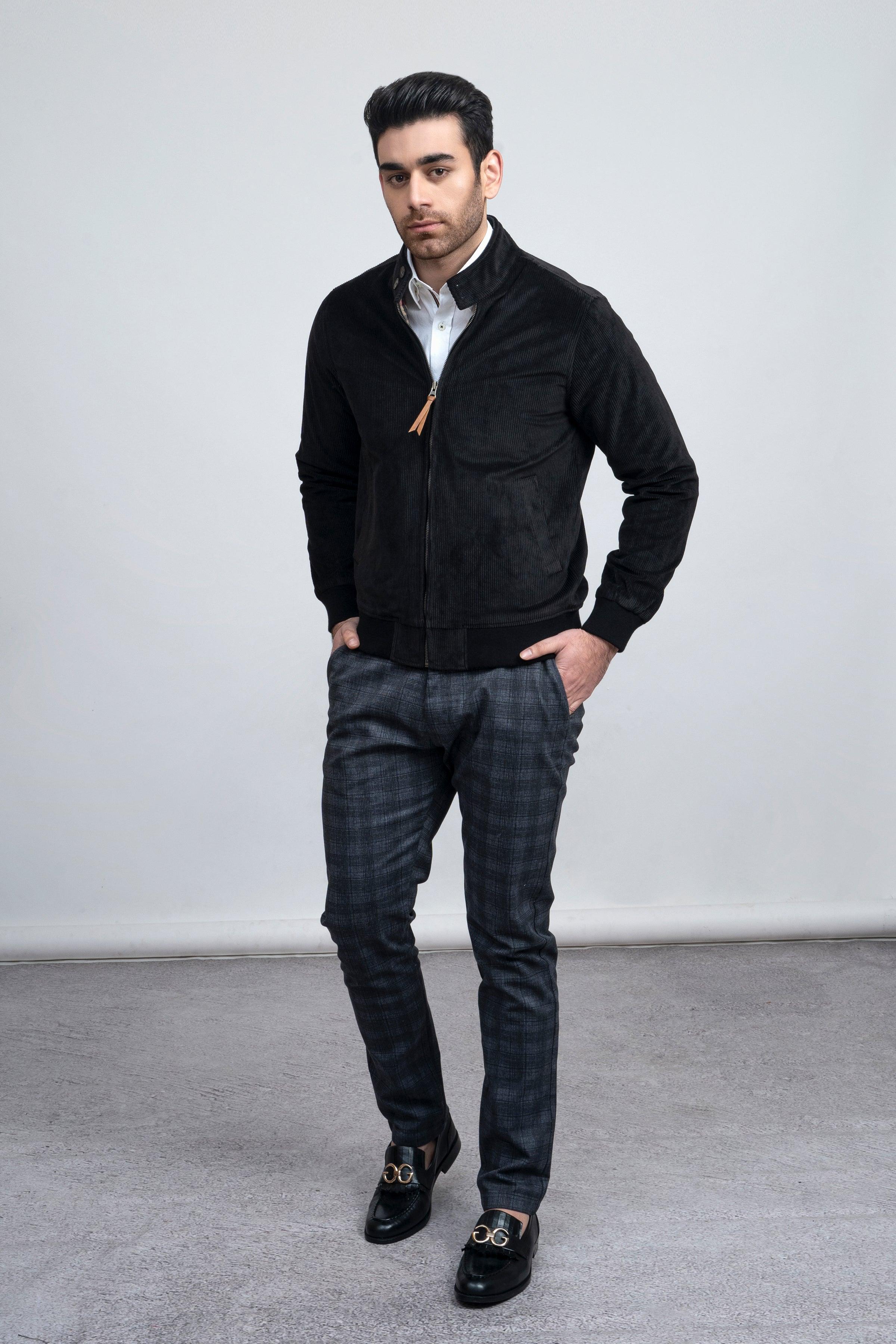 CORDUROY JACKET F/S BLACK at Charcoal Clothing