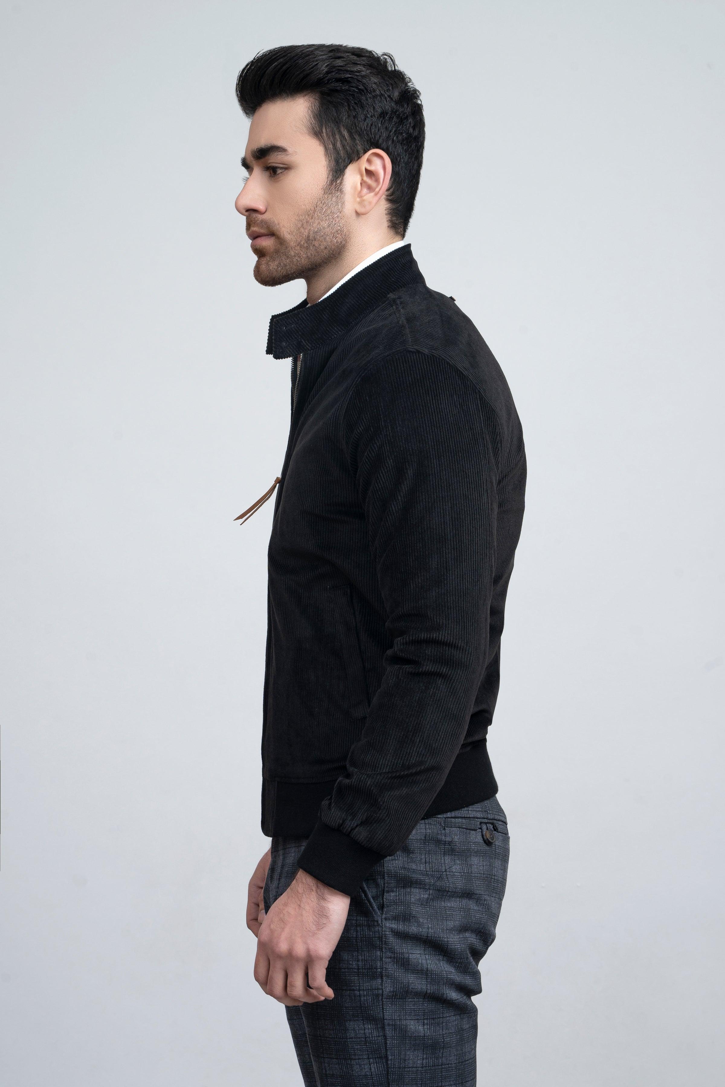 CORDUROY JACKET F/S BLACK at Charcoal Clothing