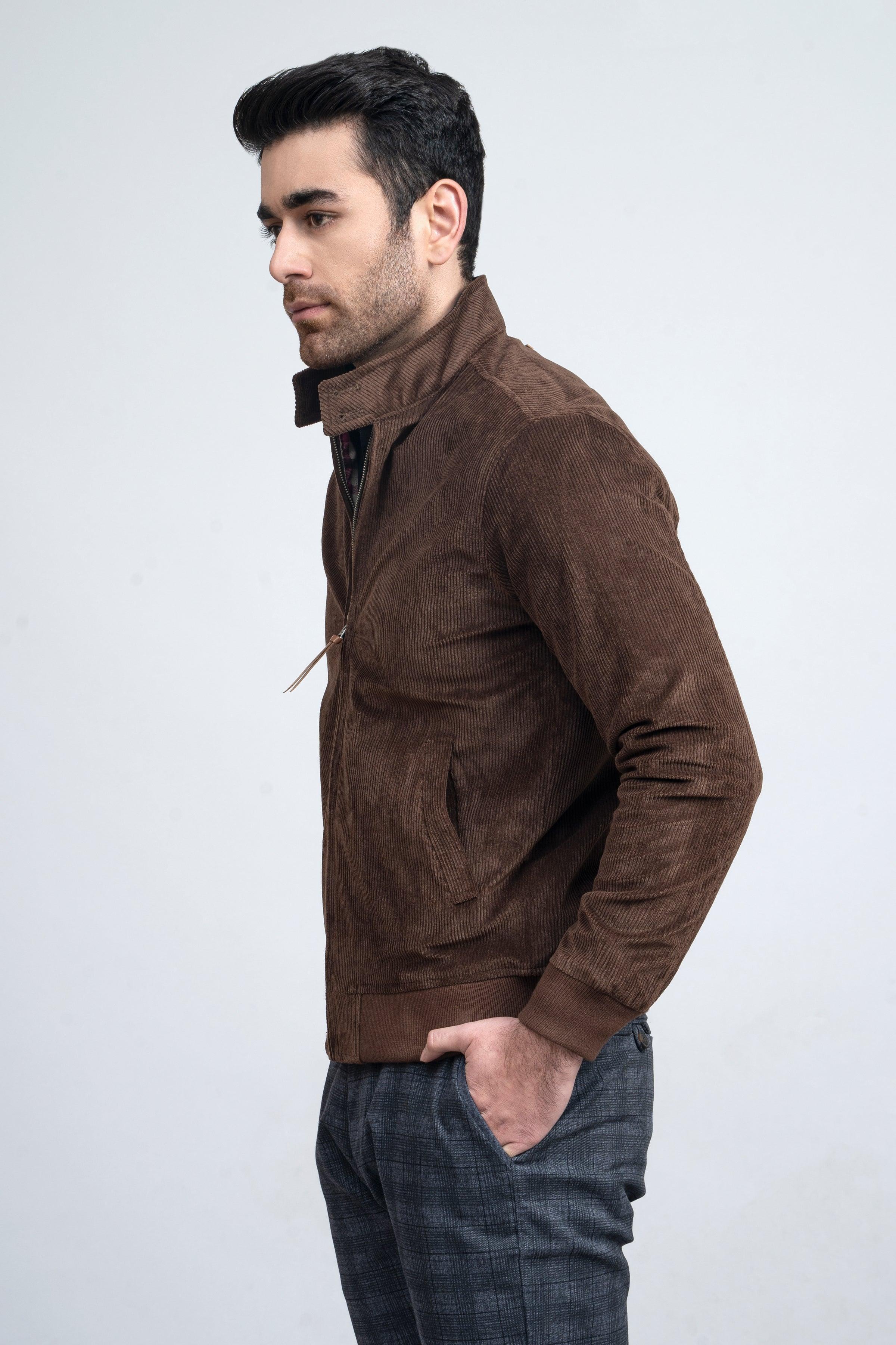 CORDUROY JACKET F/S BROWN at Charcoal Clothing