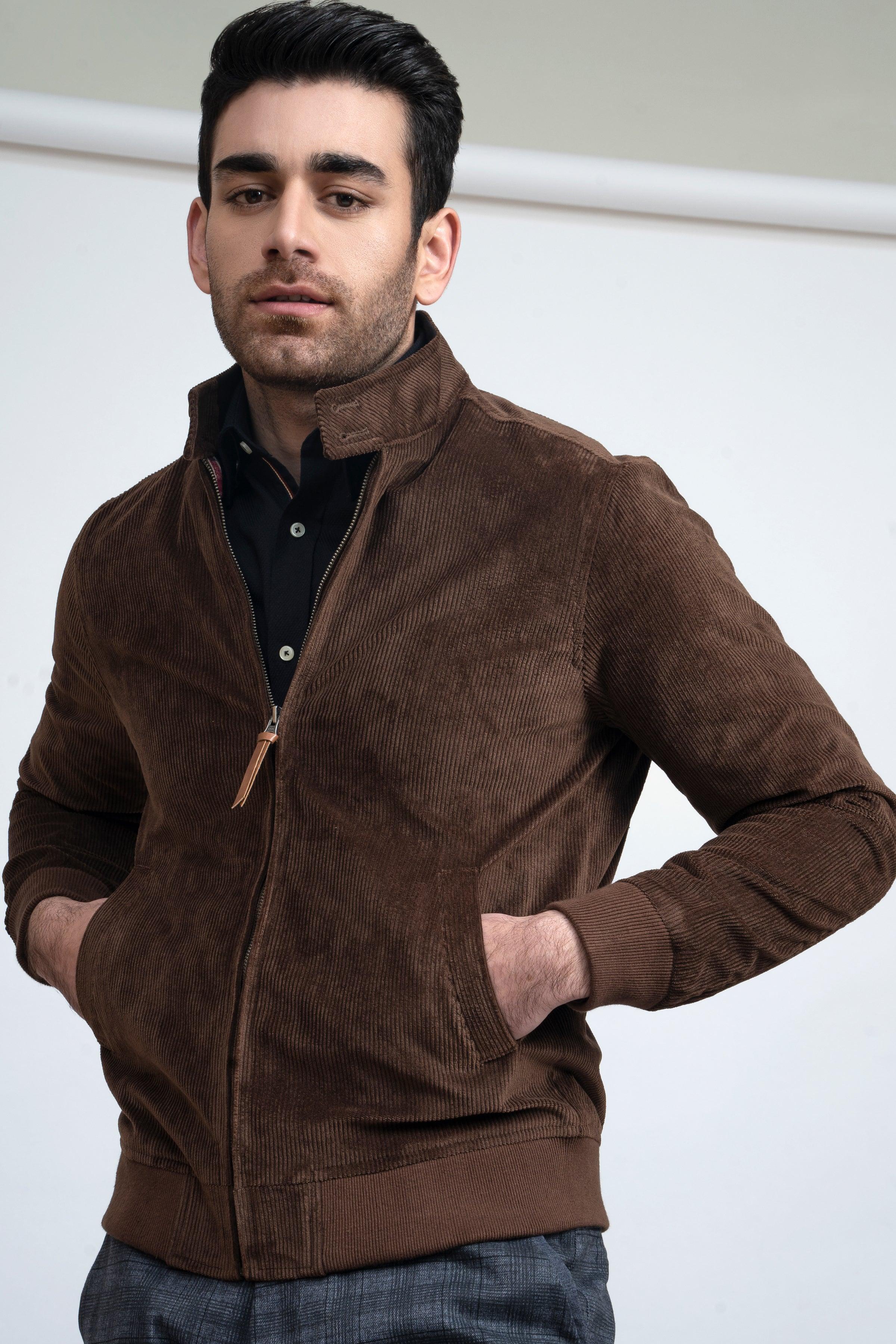 CORDUROY JACKET F/S BROWN at Charcoal Clothing