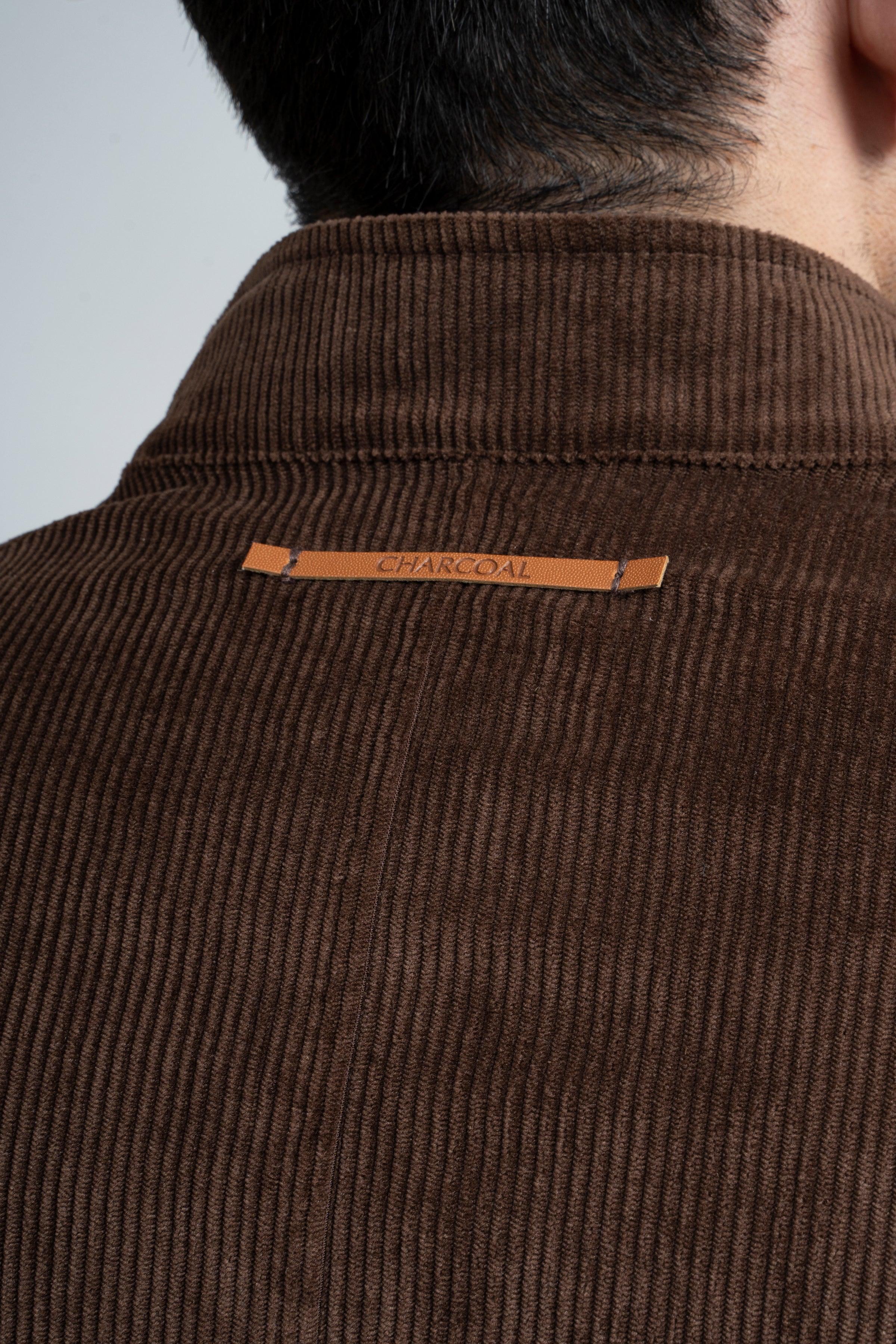 CORDUROY JACKET F/S BROWN at Charcoal Clothing