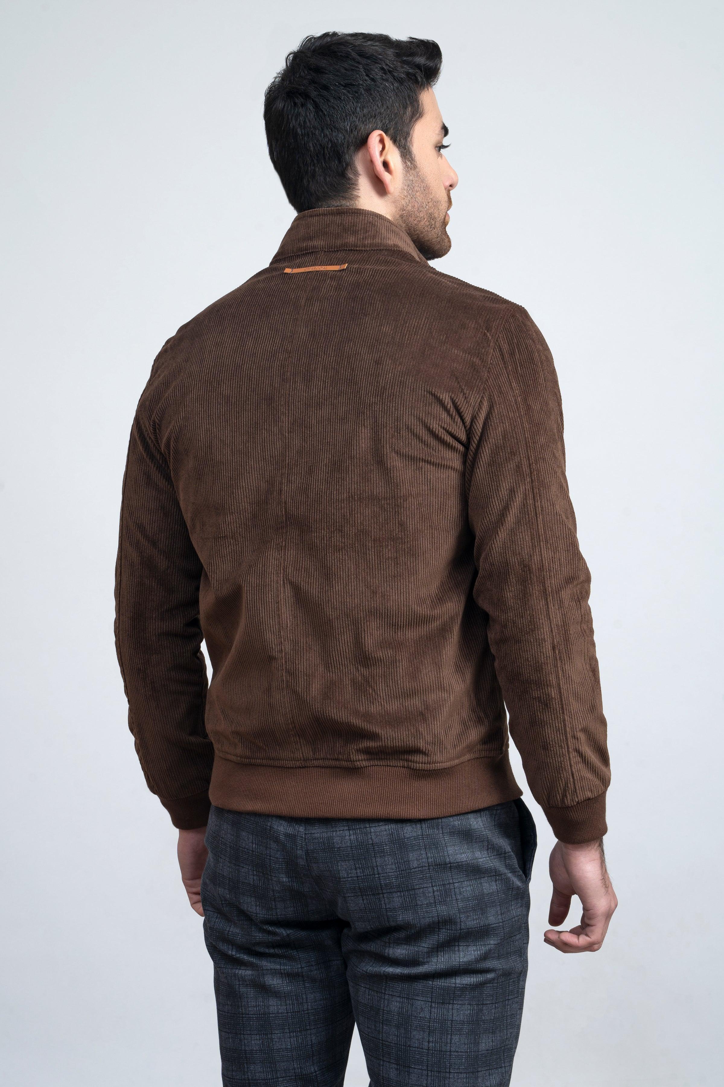 CORDUROY JACKET F/S BROWN at Charcoal Clothing