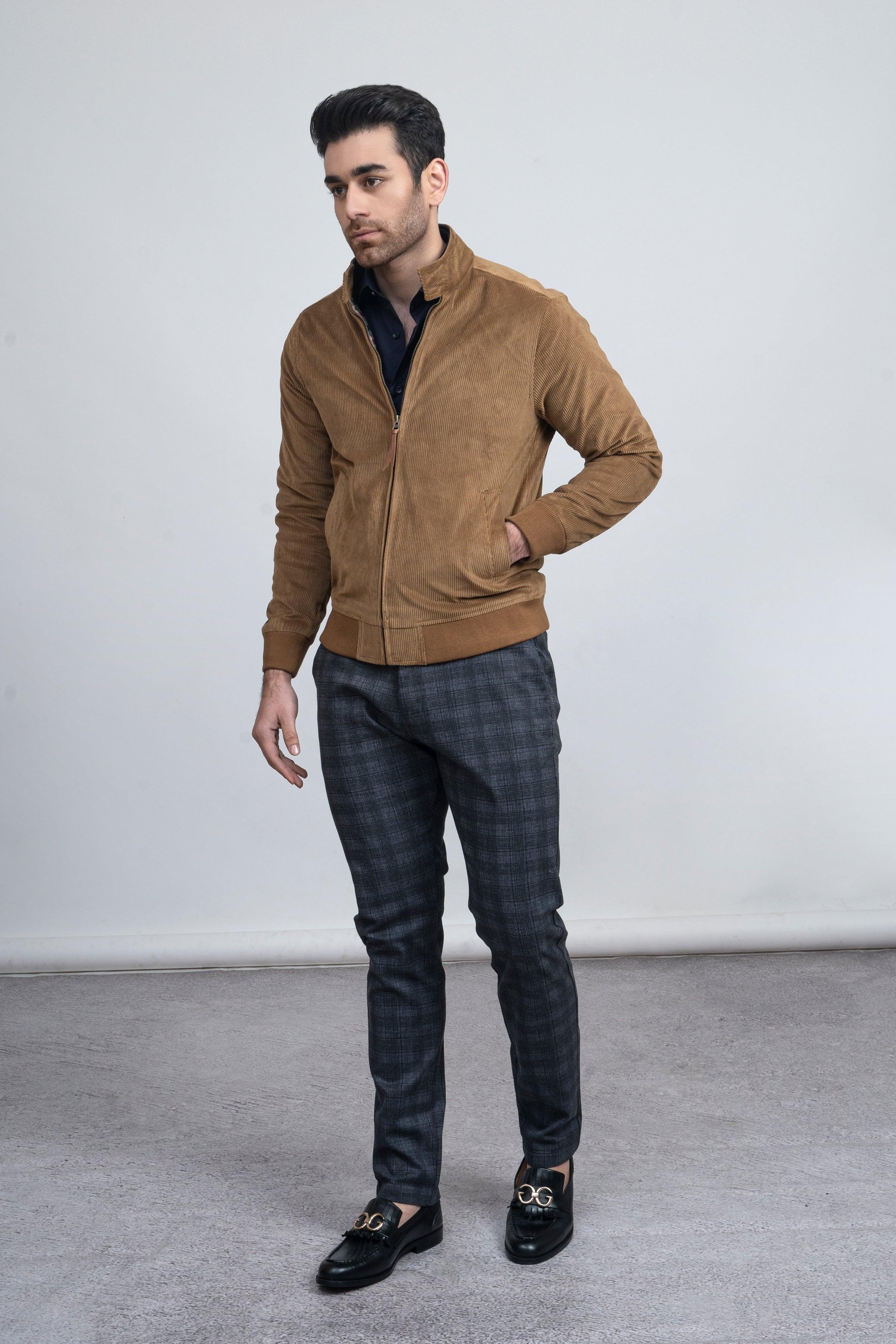 CORDUROY JACKET F/S KHAKI at Charcoal Clothing