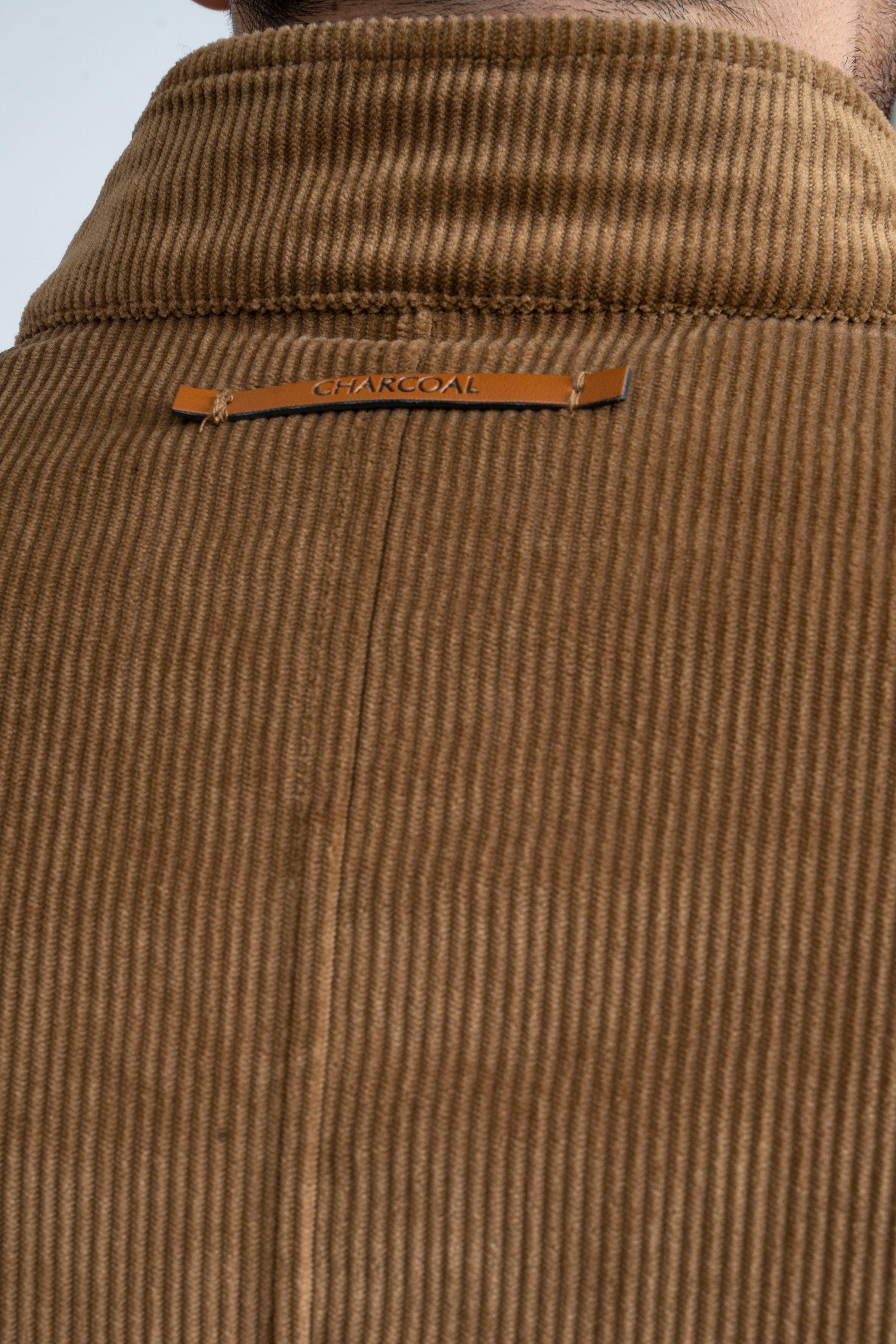 CORDUROY JACKET F/S KHAKI at Charcoal Clothing