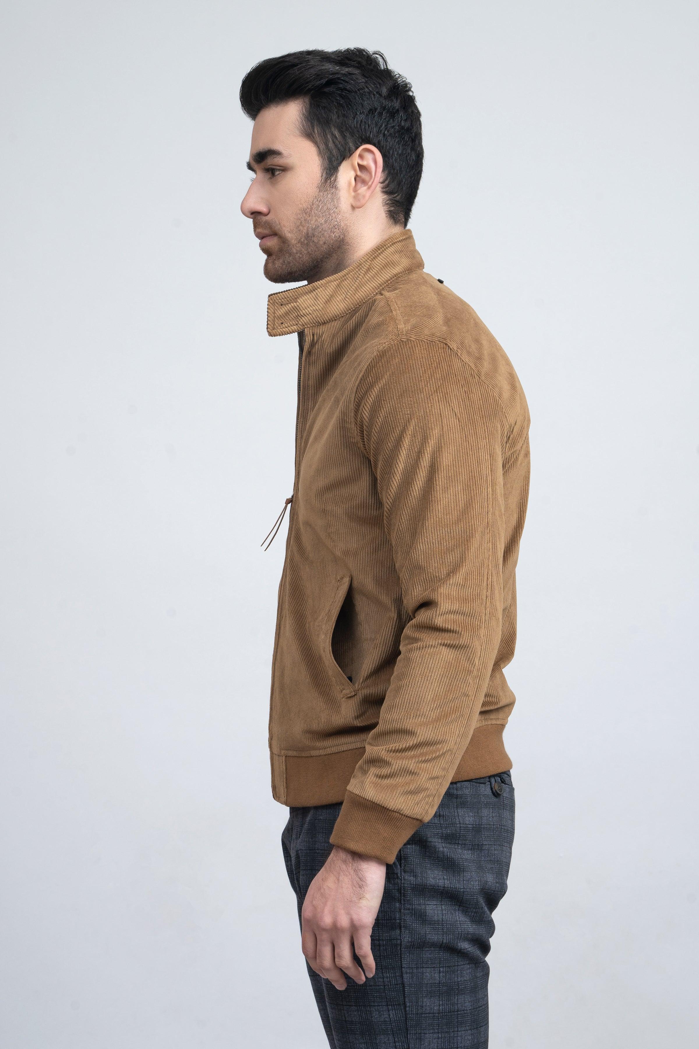 CORDUROY JACKET F/S KHAKI at Charcoal Clothing