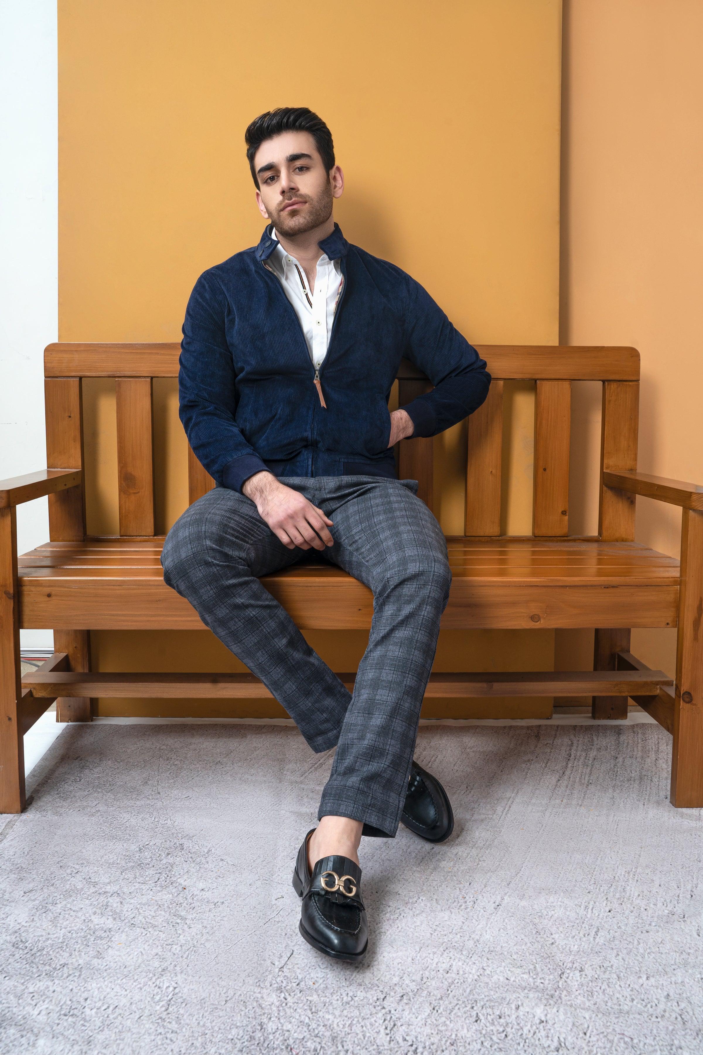 CORDUROY JACKET F/S NAVY at Charcoal Clothing