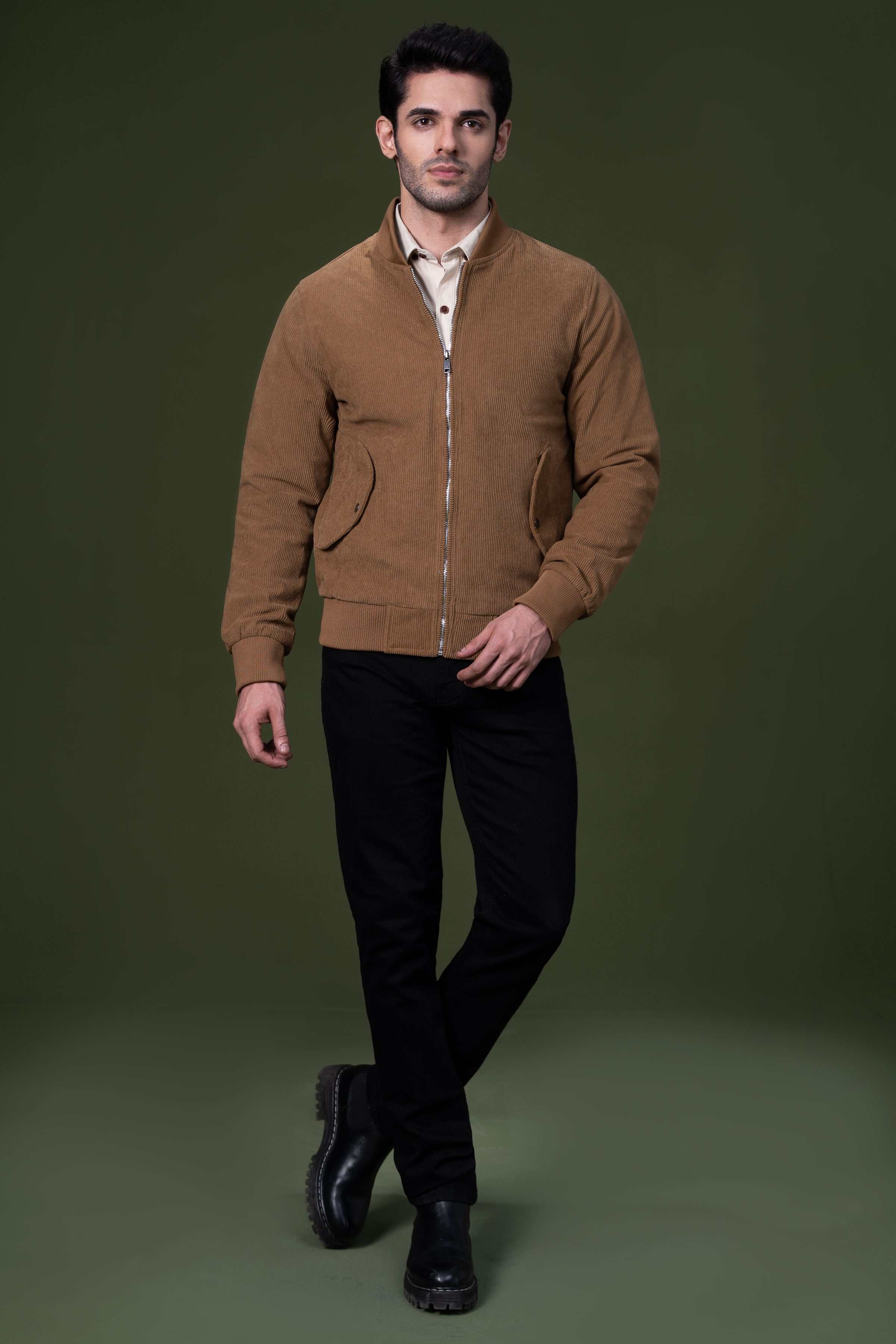 CORDUROY JACKET KHAKI at Charcoal Clothing
