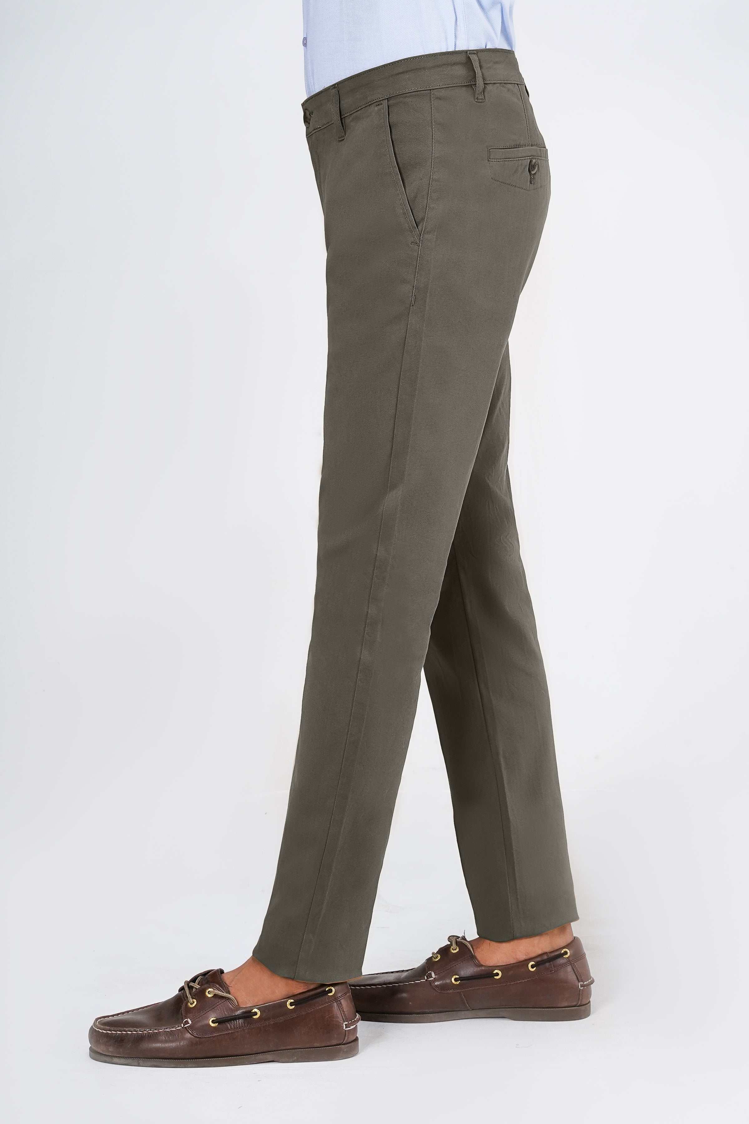 CROSS POCKET CASUAL PANT DARK OLIVE at Charcoal Clothing