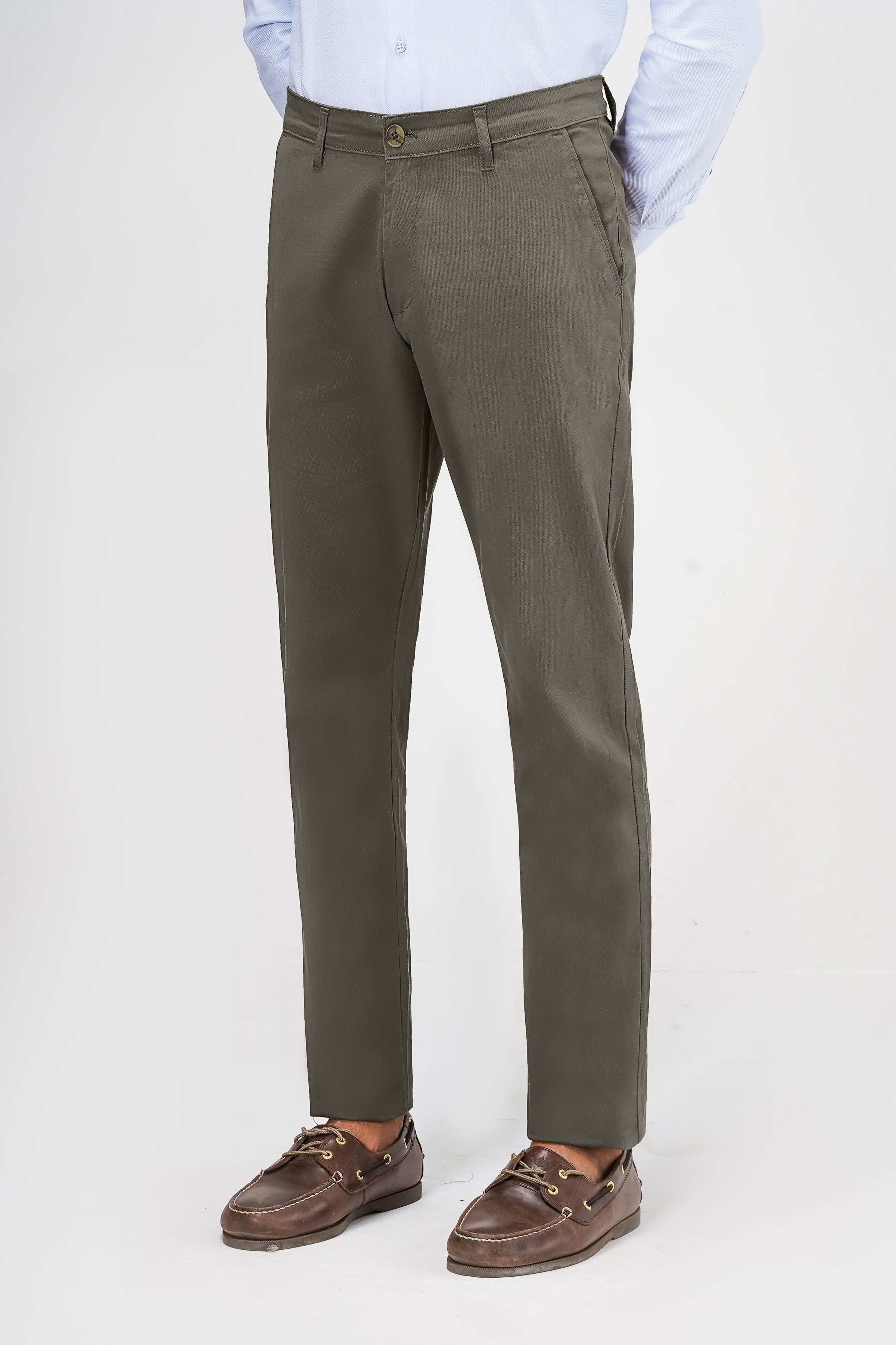 CROSS POCKET CASUAL PANT DARK OLIVE at Charcoal Clothing