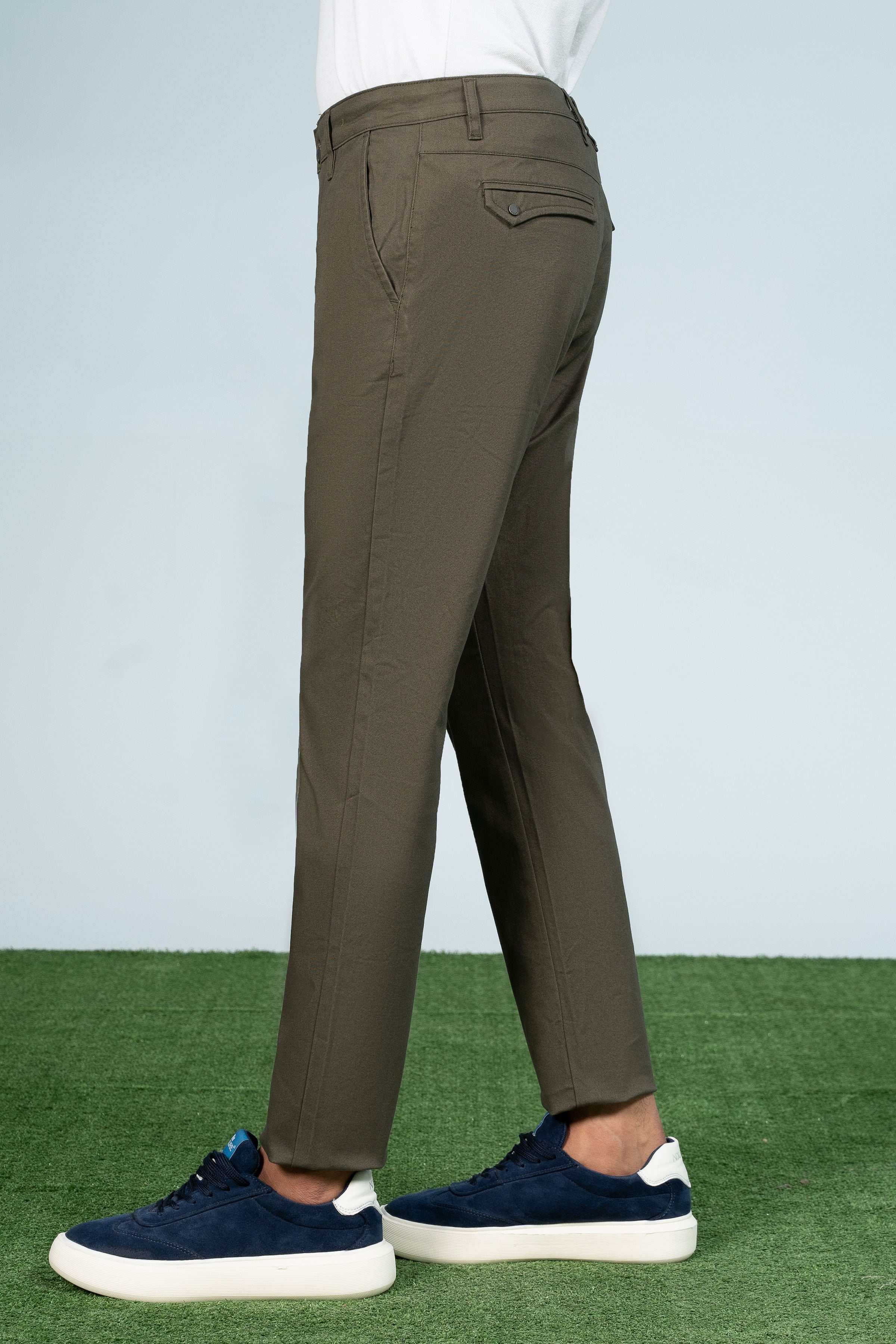 CROSS POCKET CASUAL PANT OLIVE at Charcoal Clothing