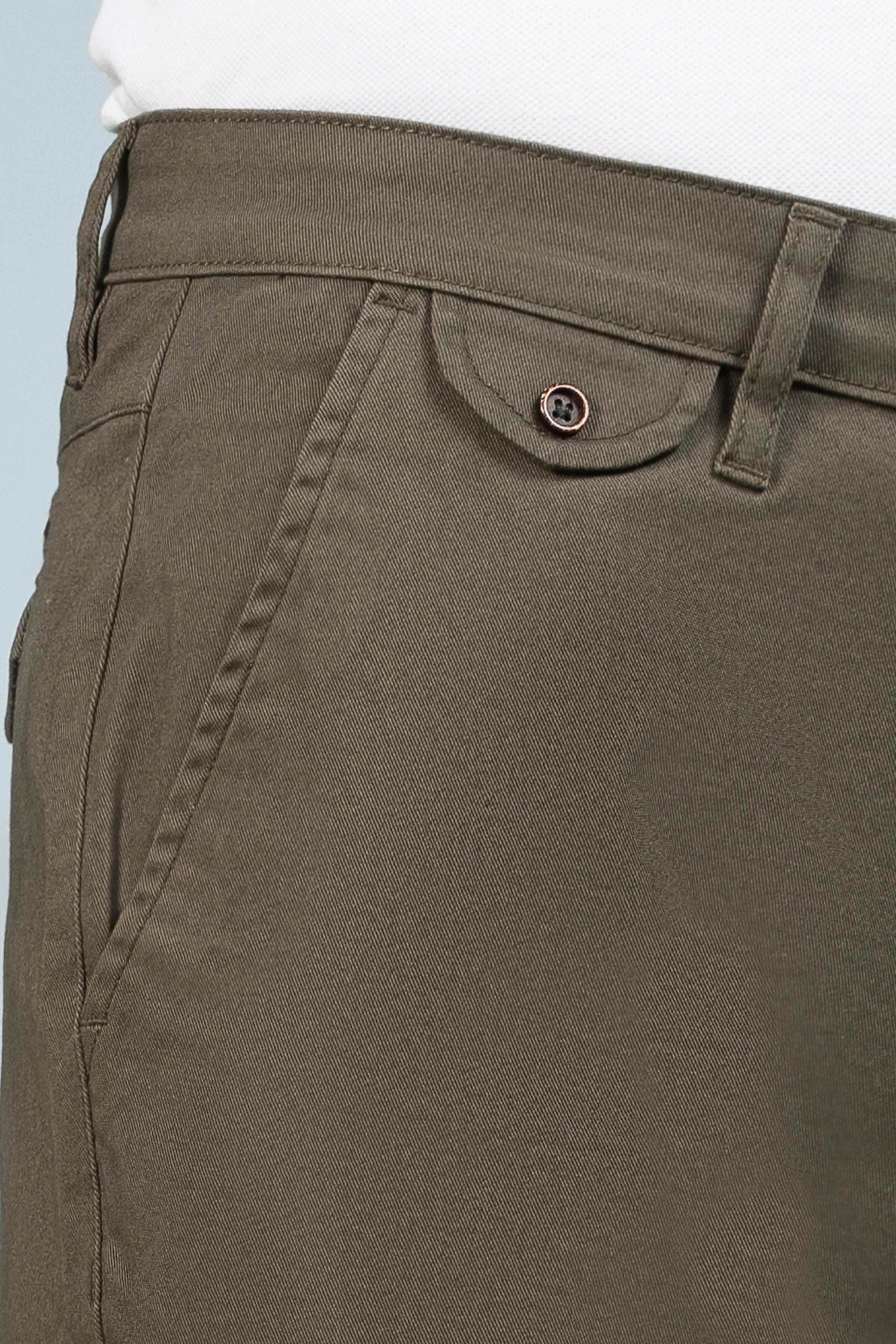 CROSS POCKET CASUAL PANT OLIVE at Charcoal Clothing