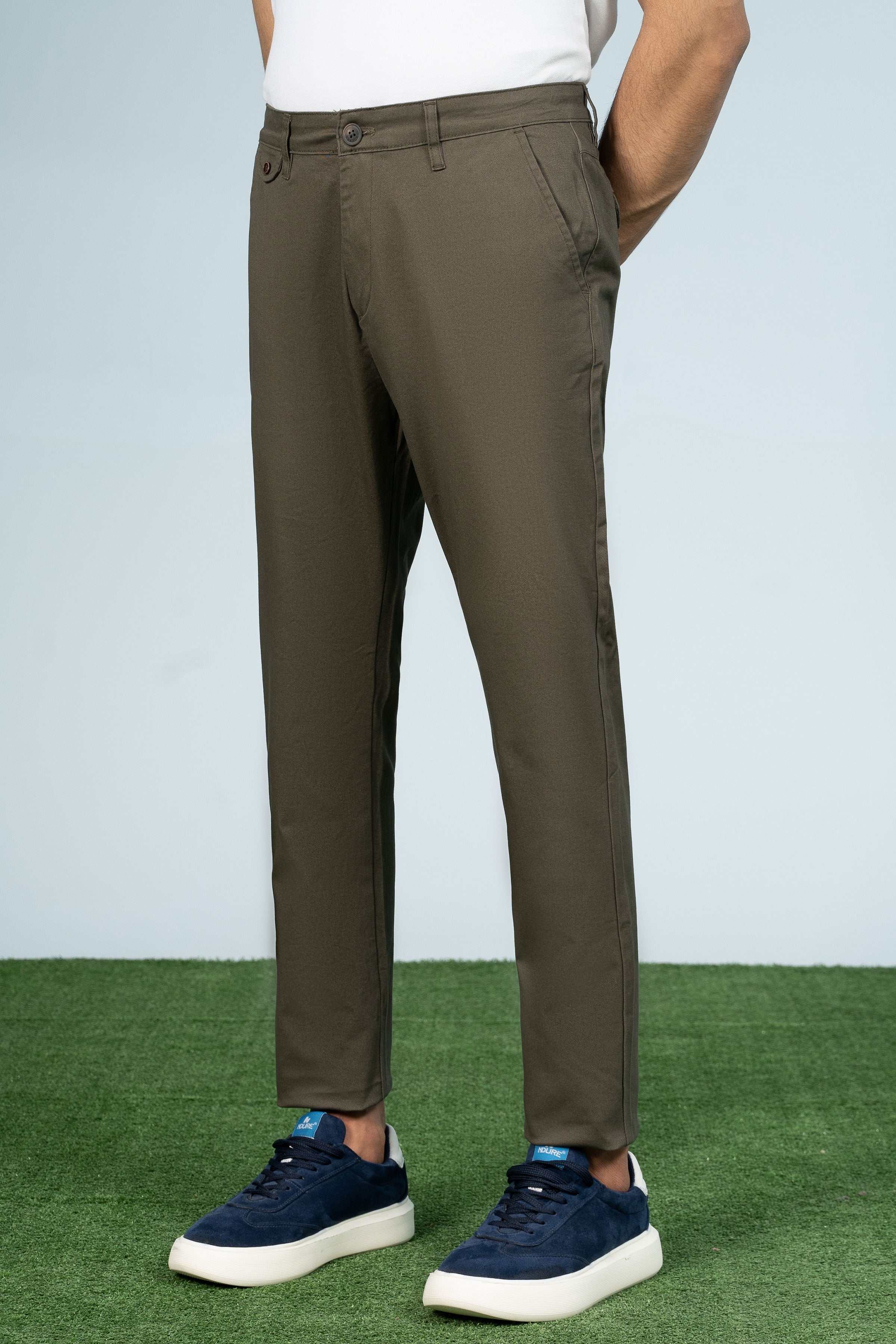 CROSS POCKET CASUAL PANT OLIVE at Charcoal Clothing