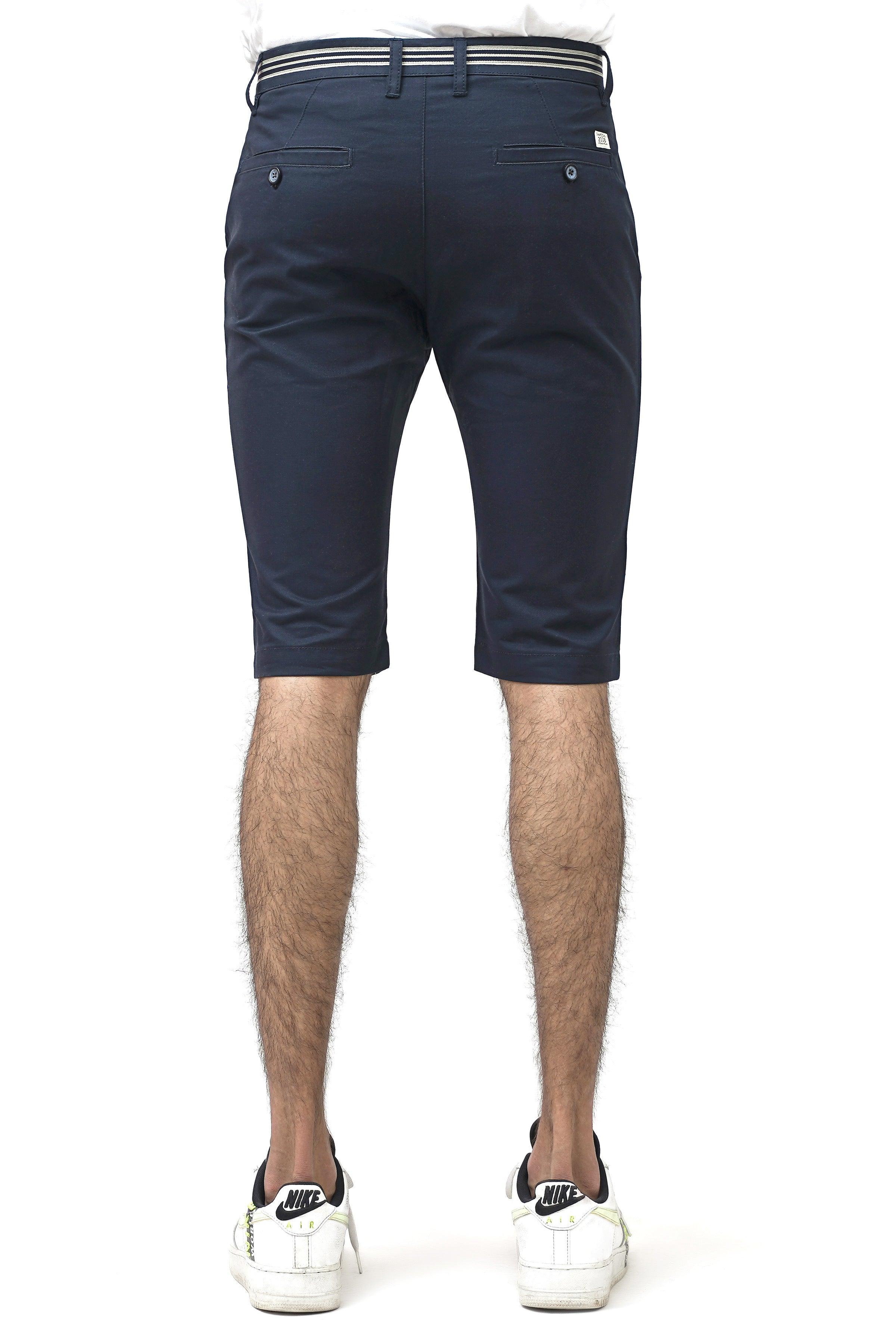 CROSS POCKET CHINO NAVY SHORTS at Charcoal Clothing