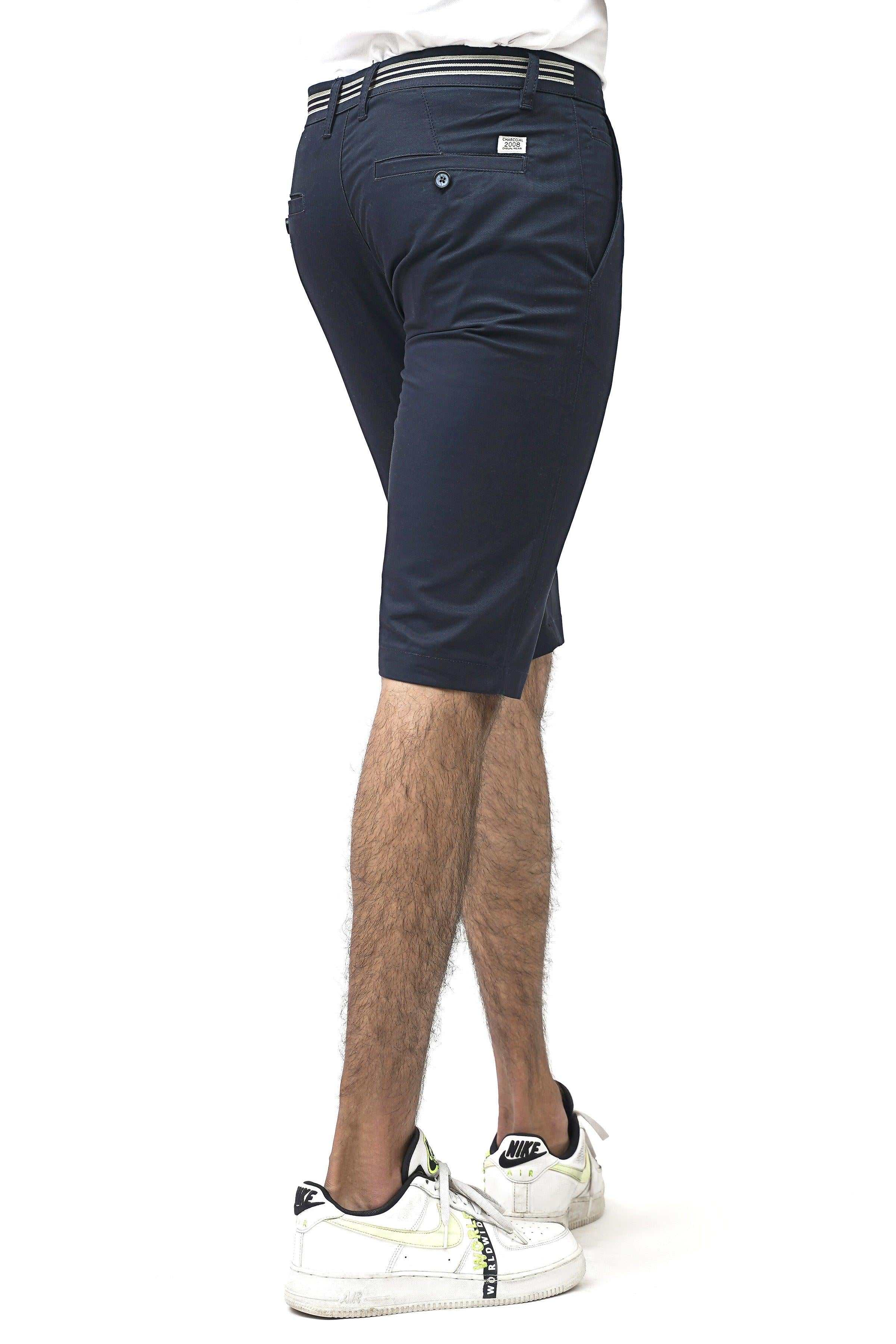 CROSS POCKET CHINO NAVY SHORTS at Charcoal Clothing