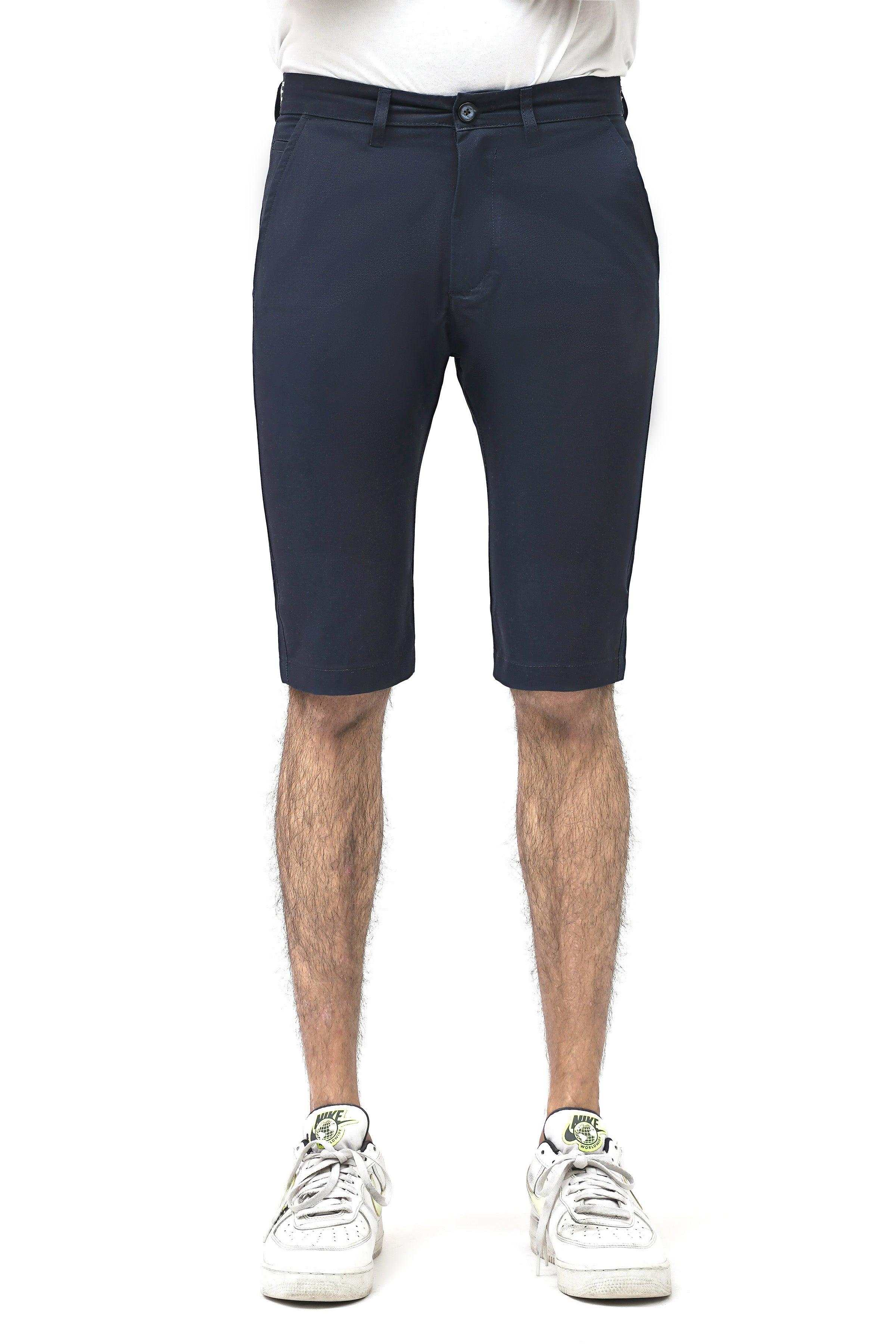 CROSS POCKET CHINO NAVY SHORTS at Charcoal Clothing