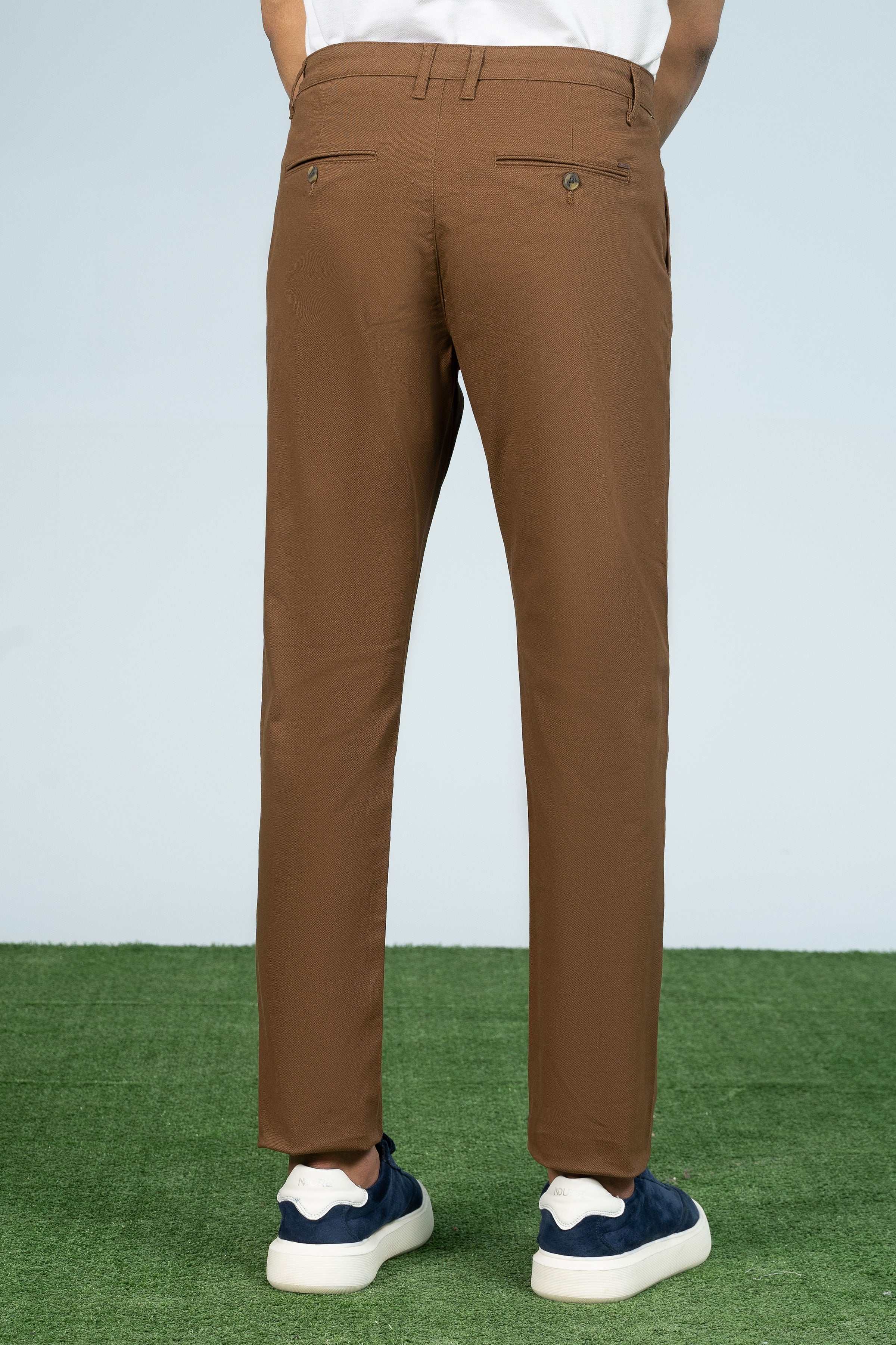 CROSS POCKET PRINTED PANT BROWN at Charcoal Clothing