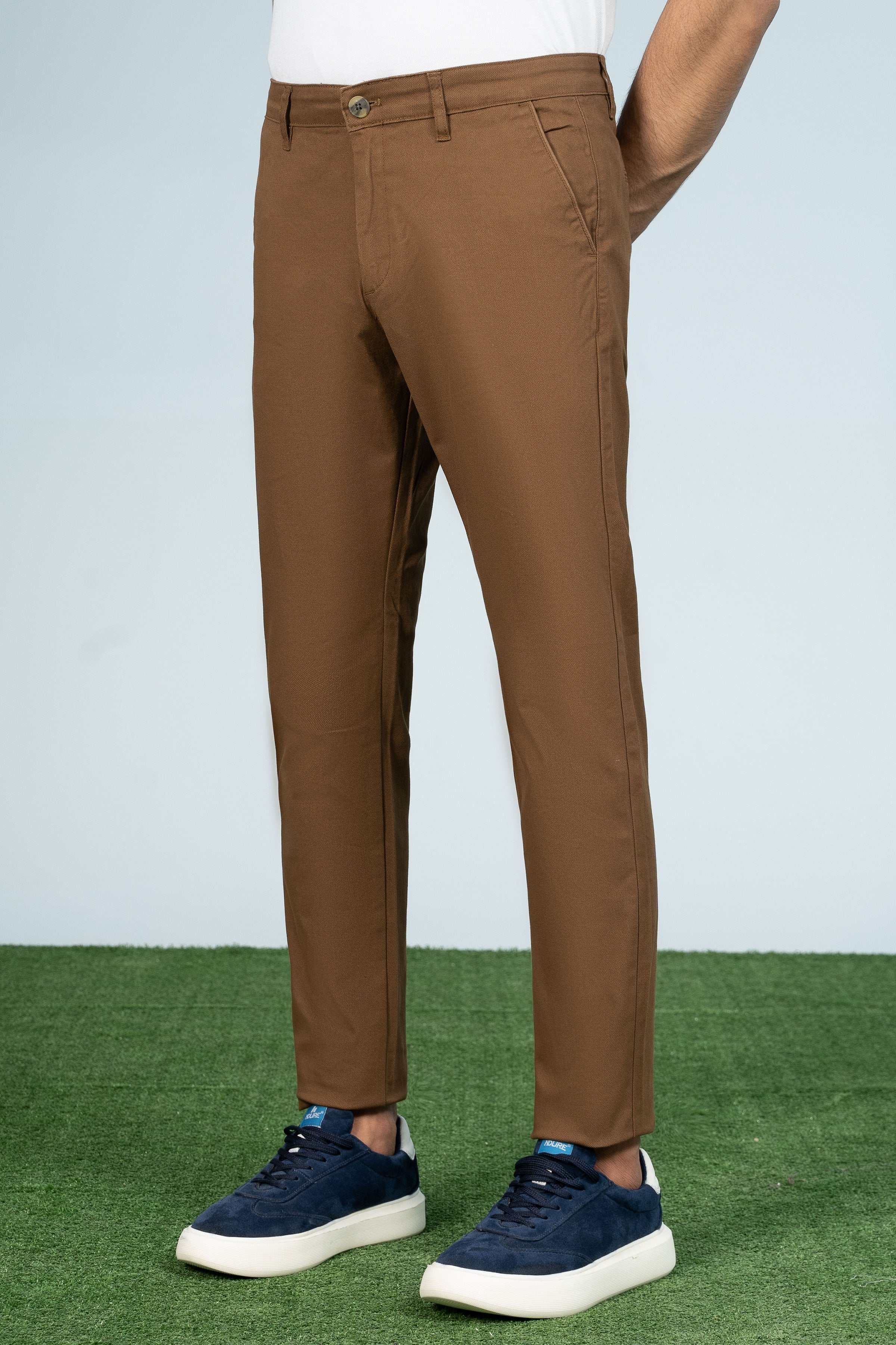 CROSS POCKET PRINTED PANT BROWN at Charcoal Clothing