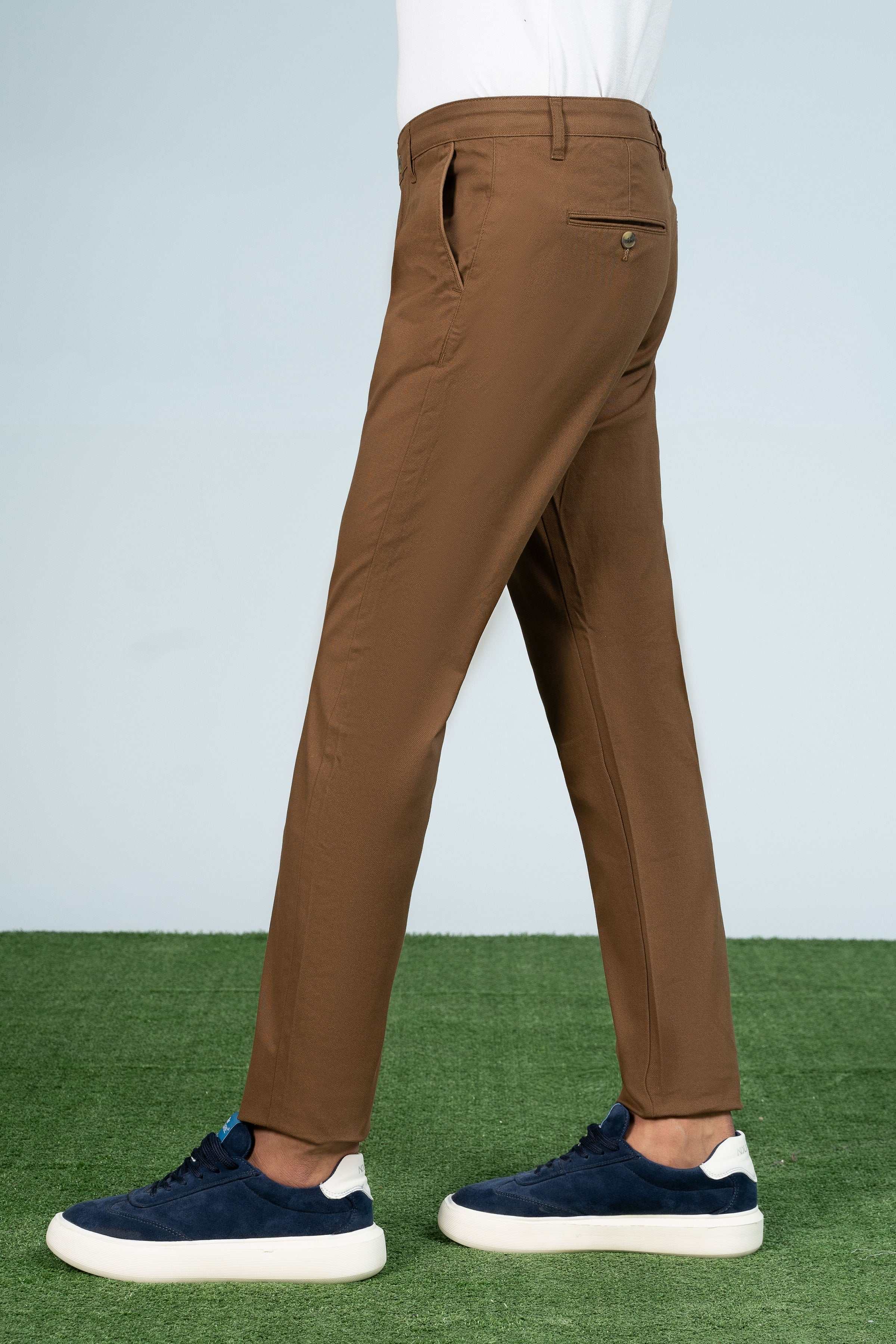 CROSS POCKET PRINTED PANT BROWN at Charcoal Clothing