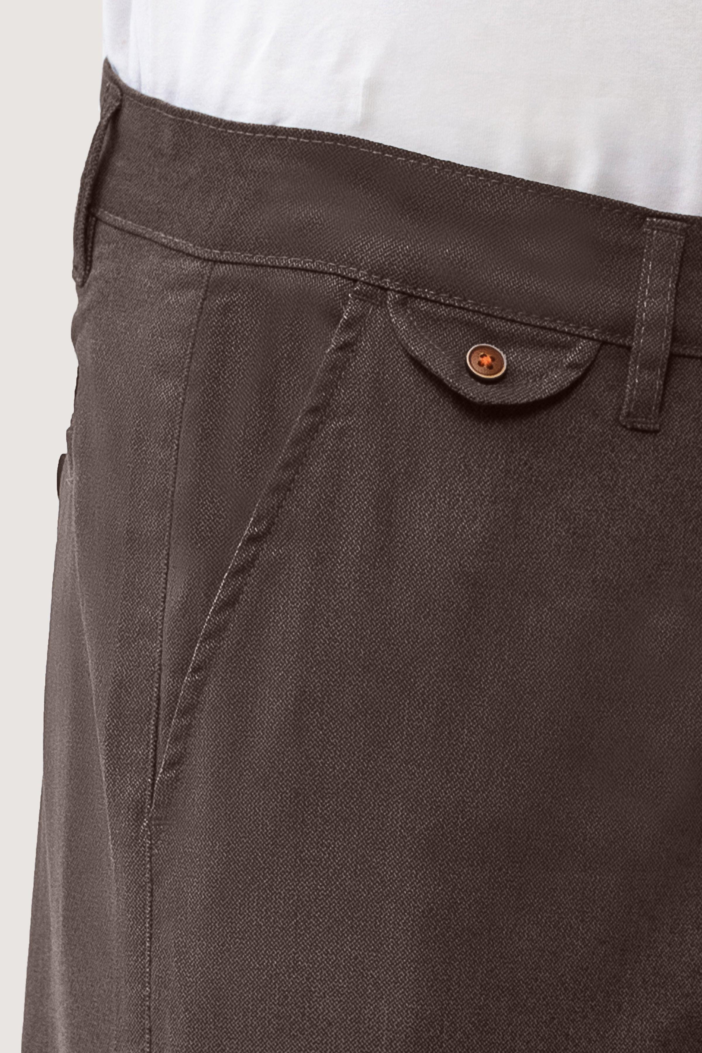 CROSS POCKET PRINTED PANT BROWN at Charcoal Clothing