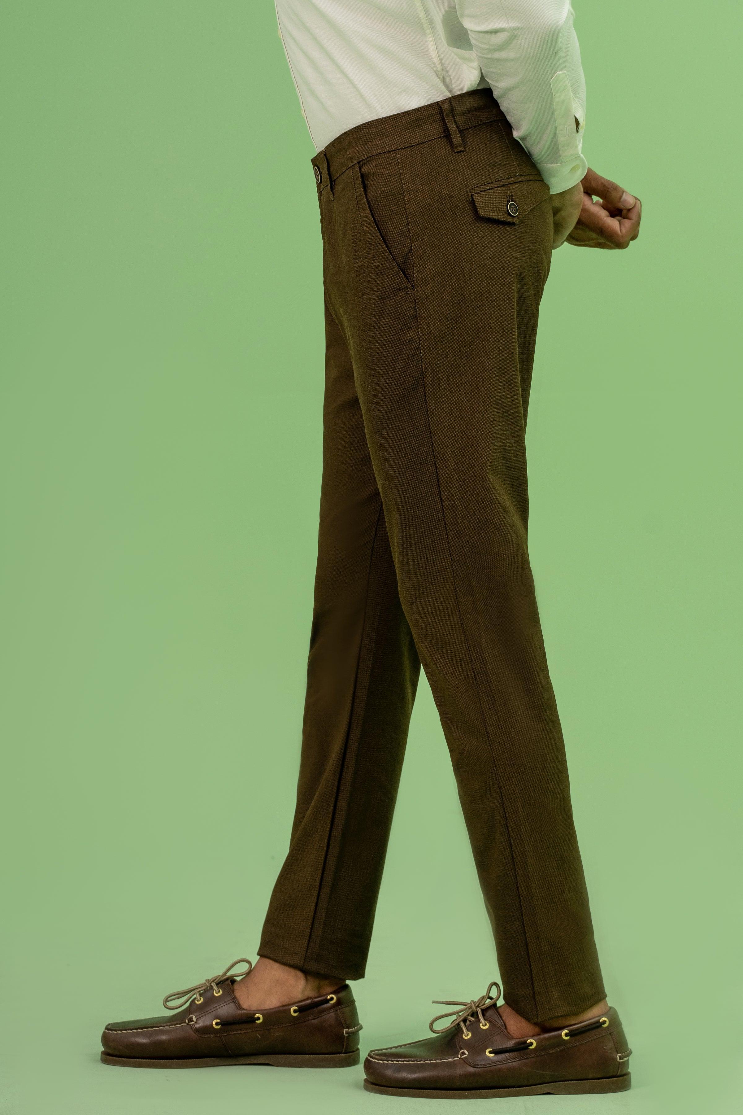CROSS POCKET PRINTED PANT BROWN at Charcoal Clothing