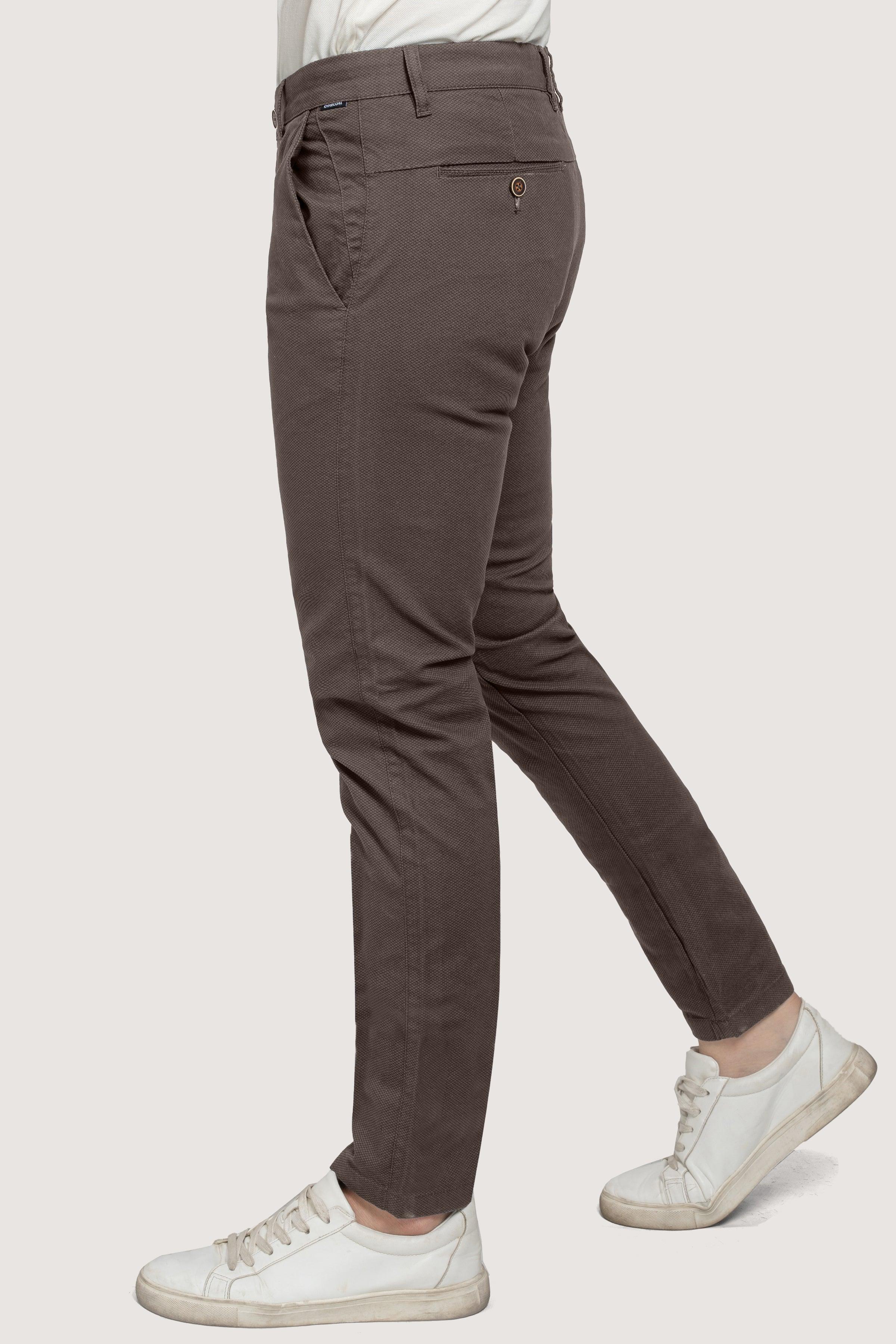 CROSS POCKET PRINTED PANT DARK BROWN at Charcoal Clothing