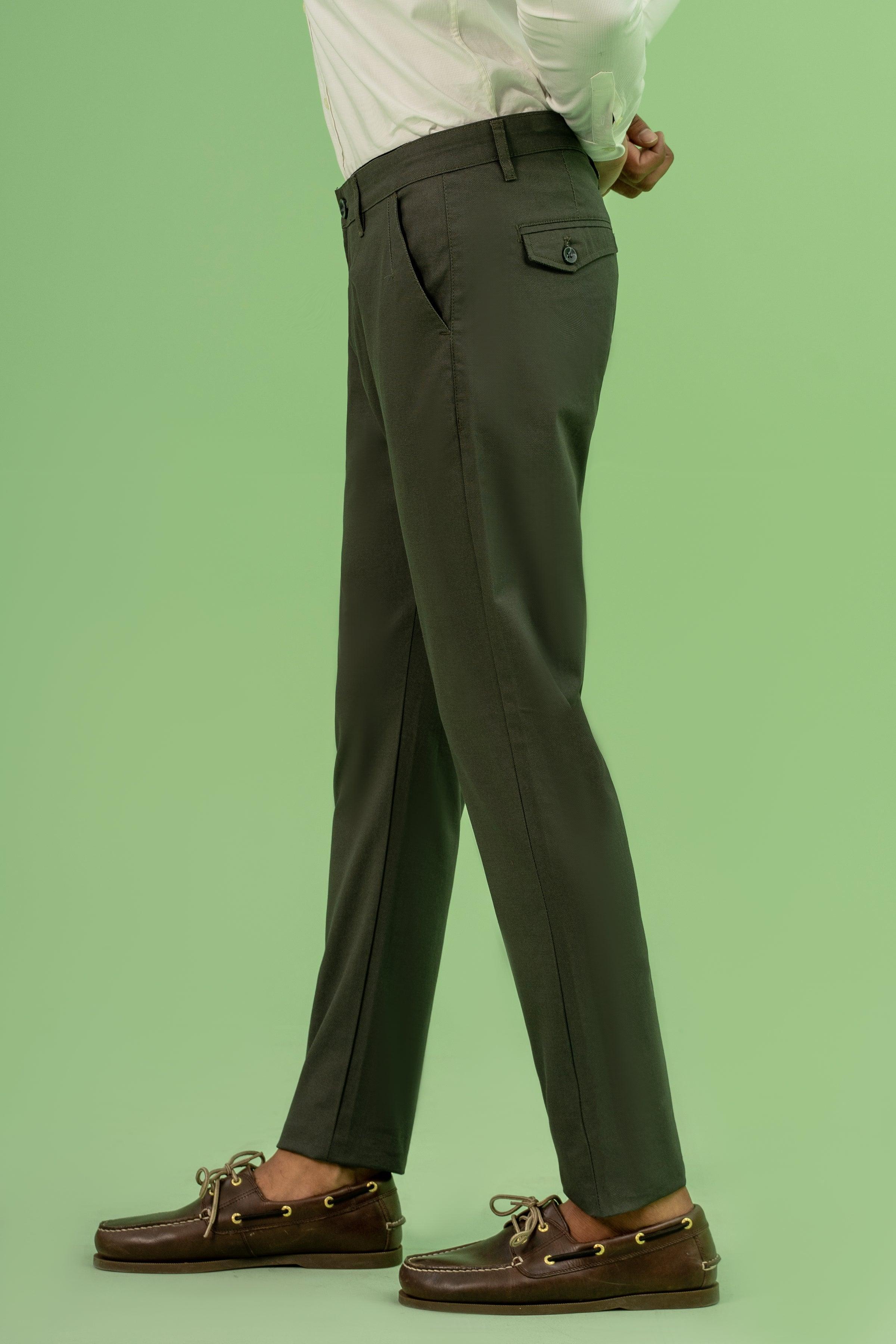 CROSS POCKET PRINTED PANT DARK OLIVE at Charcoal Clothing