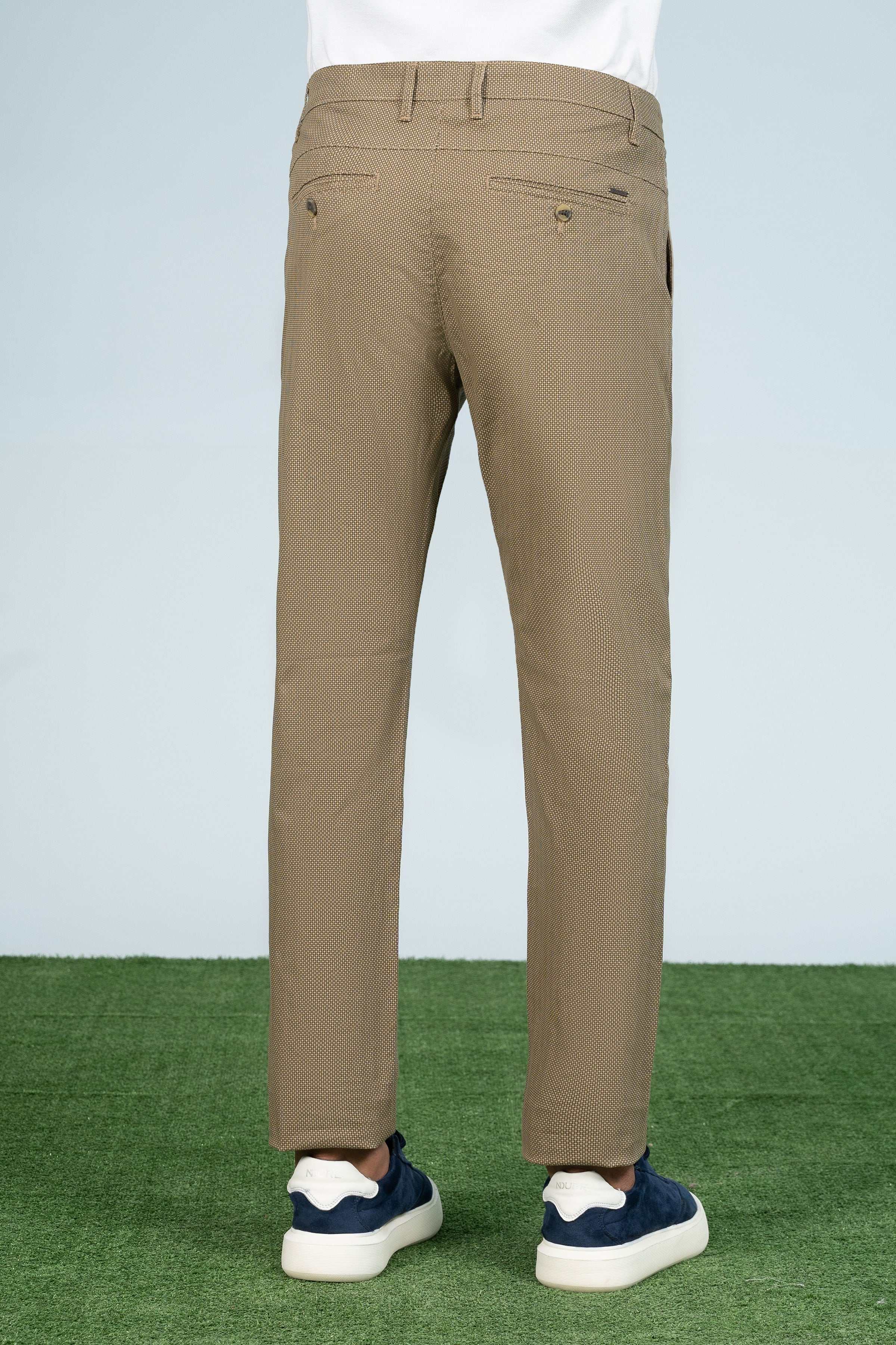 CROSS POCKET PRINTED PANT KHAKI at Charcoal Clothing
