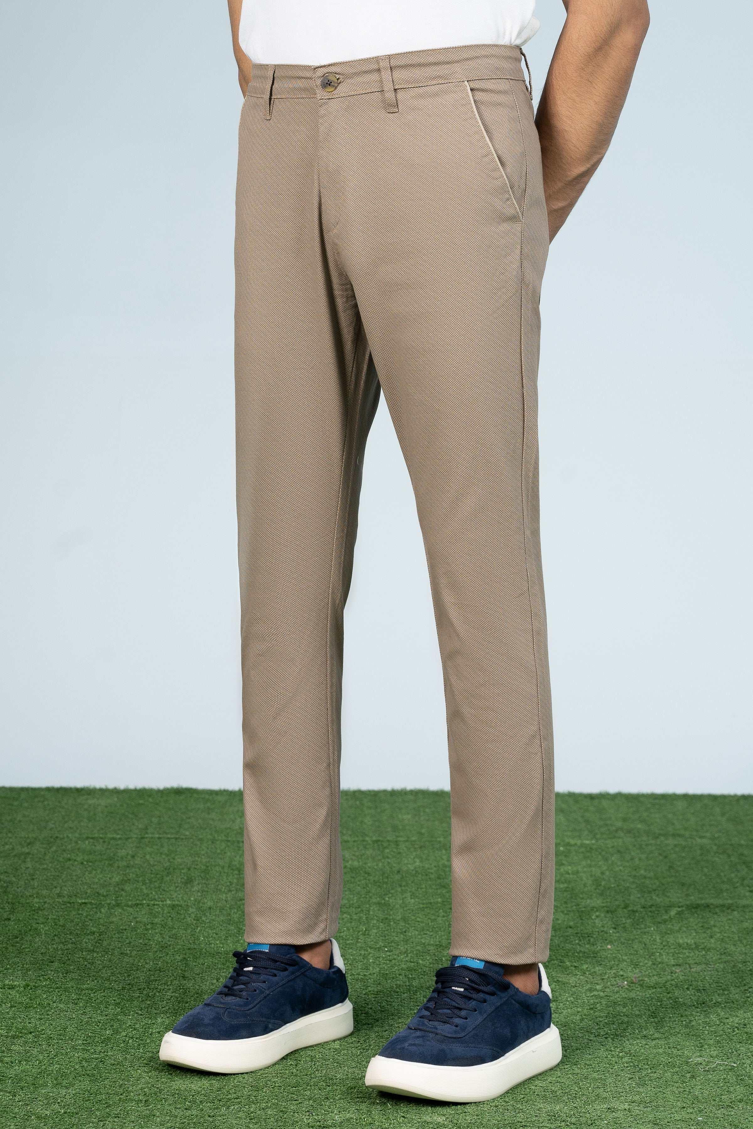 CROSS POCKET PRINTED PANT KHAKI at Charcoal Clothing