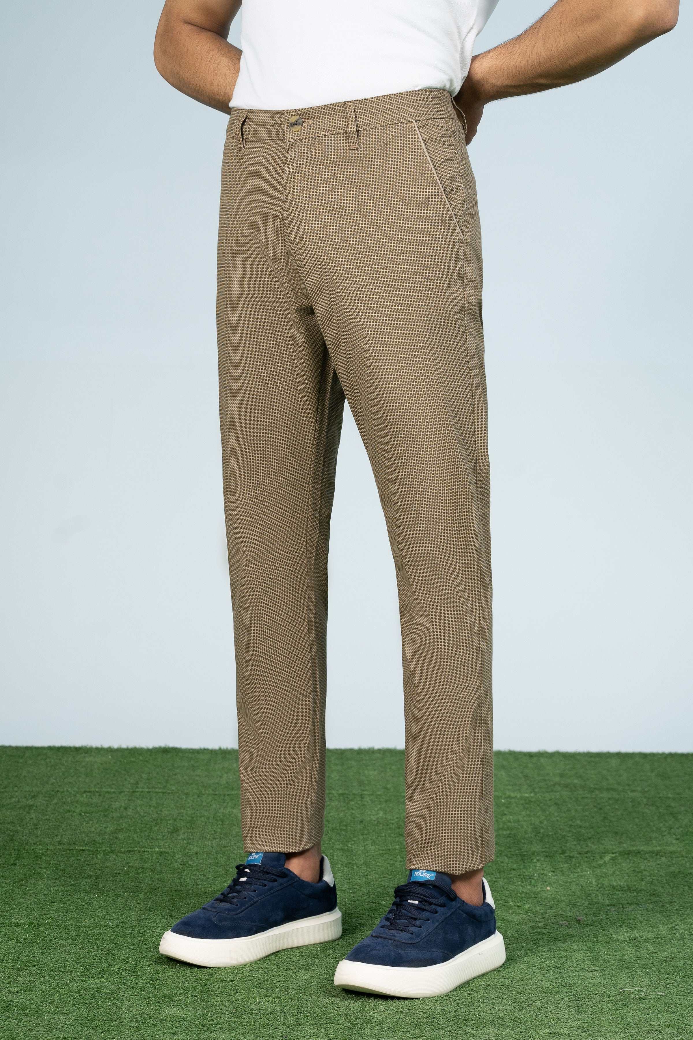 CROSS POCKET PRINTED PANT KHAKI at Charcoal Clothing