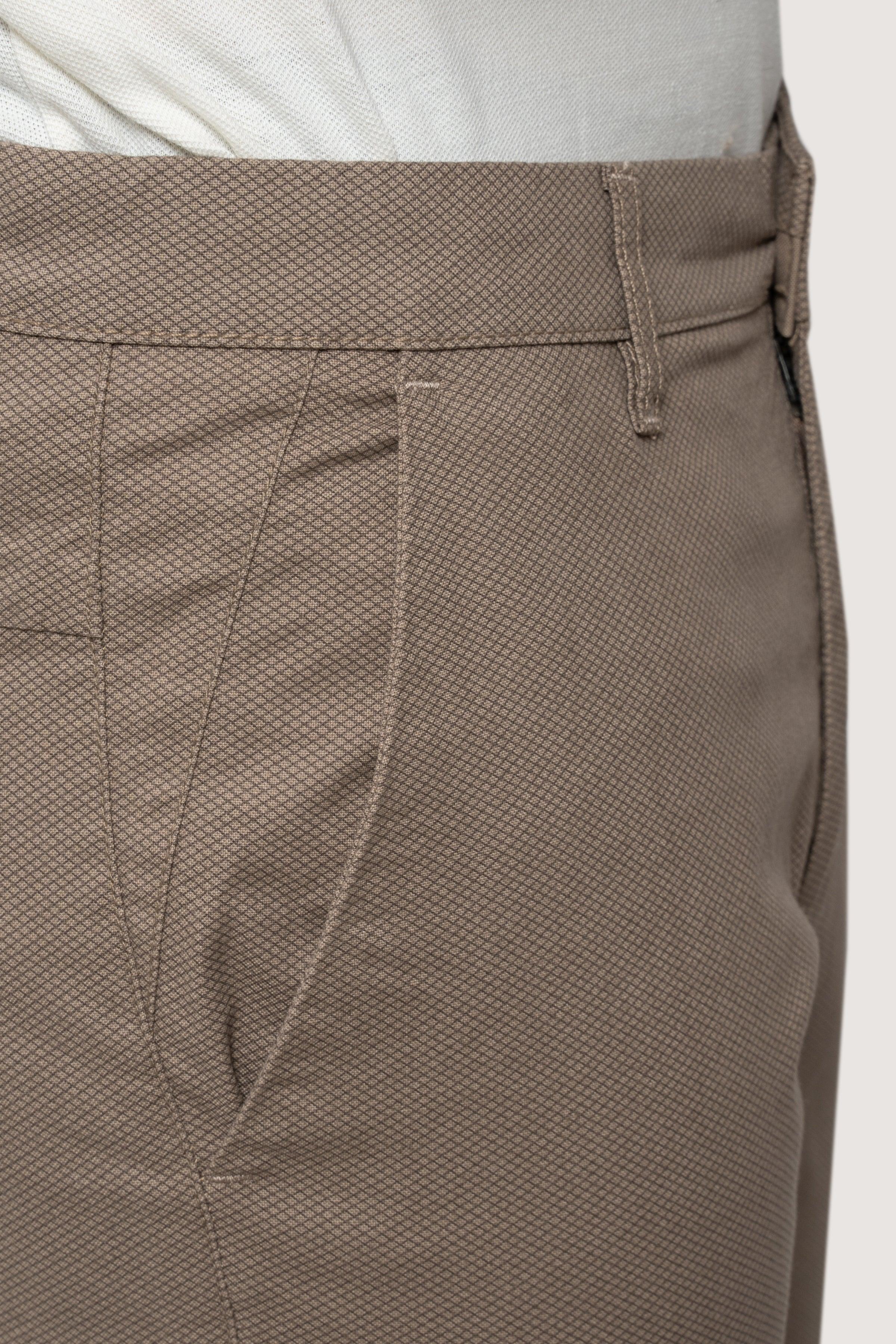 CROSS POCKET PRINTED PANT LIGHT BROWN at Charcoal Clothing