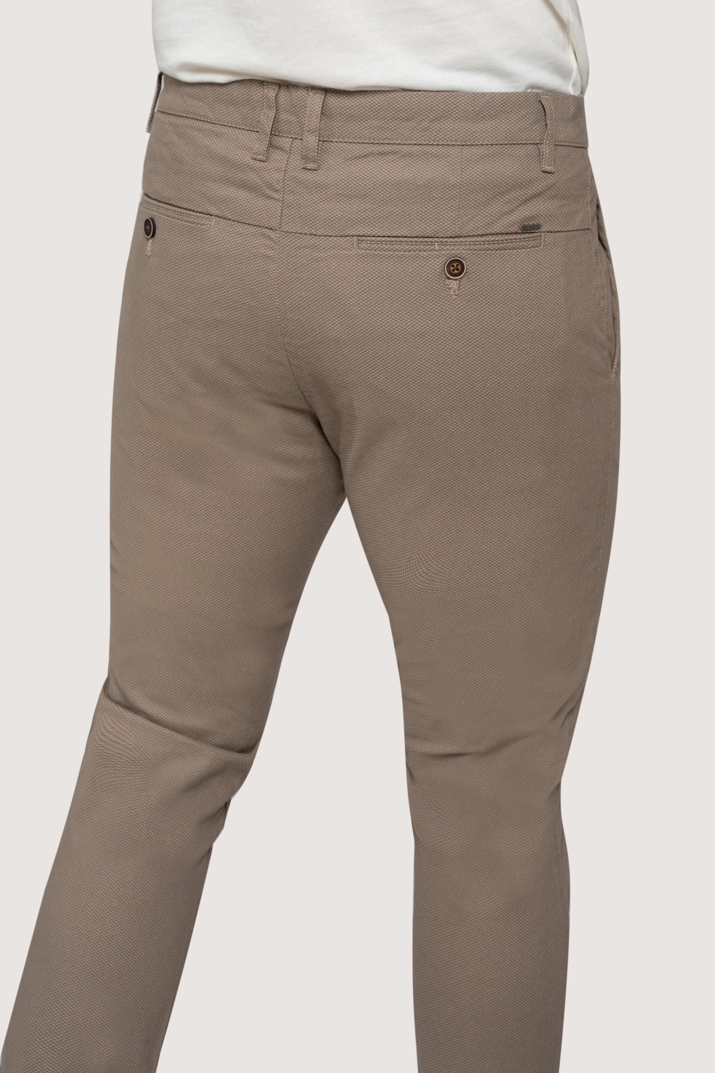 CROSS POCKET PRINTED PANT LIGHT BROWN at Charcoal Clothing