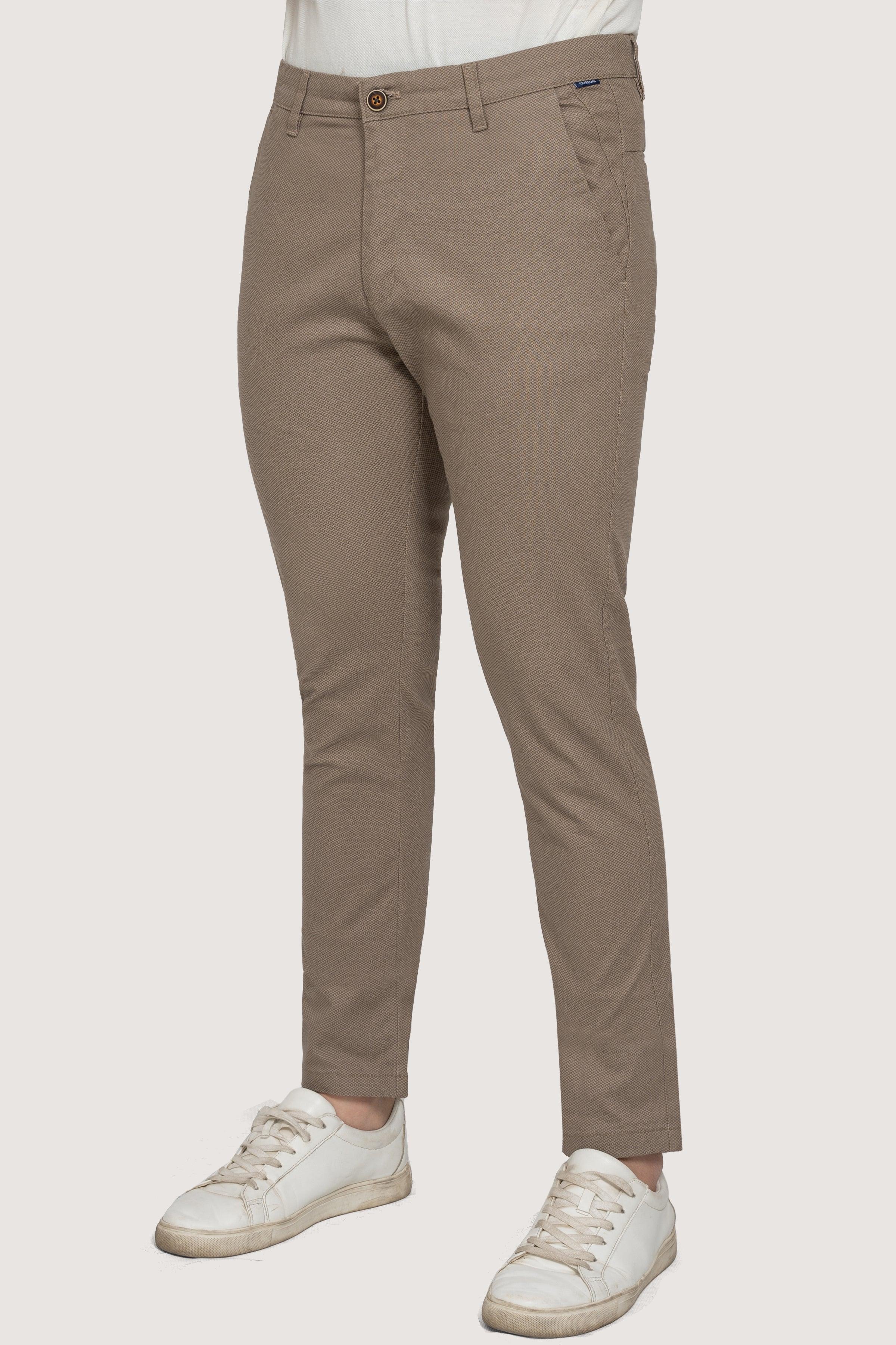 CROSS POCKET PRINTED PANT LIGHT BROWN at Charcoal Clothing