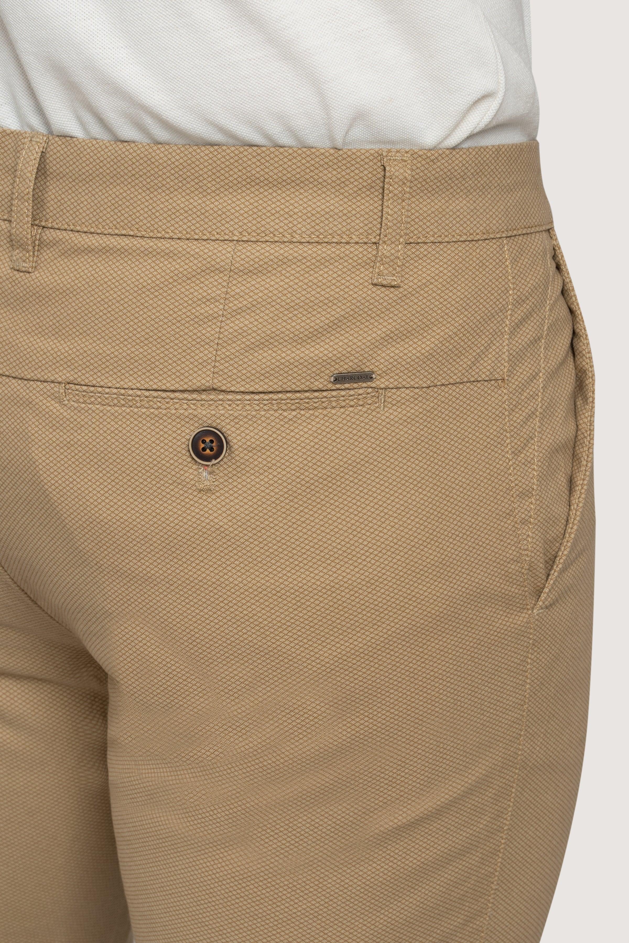 CROSS POCKET PRINTED PANT LIGHT KHAKI at Charcoal Clothing