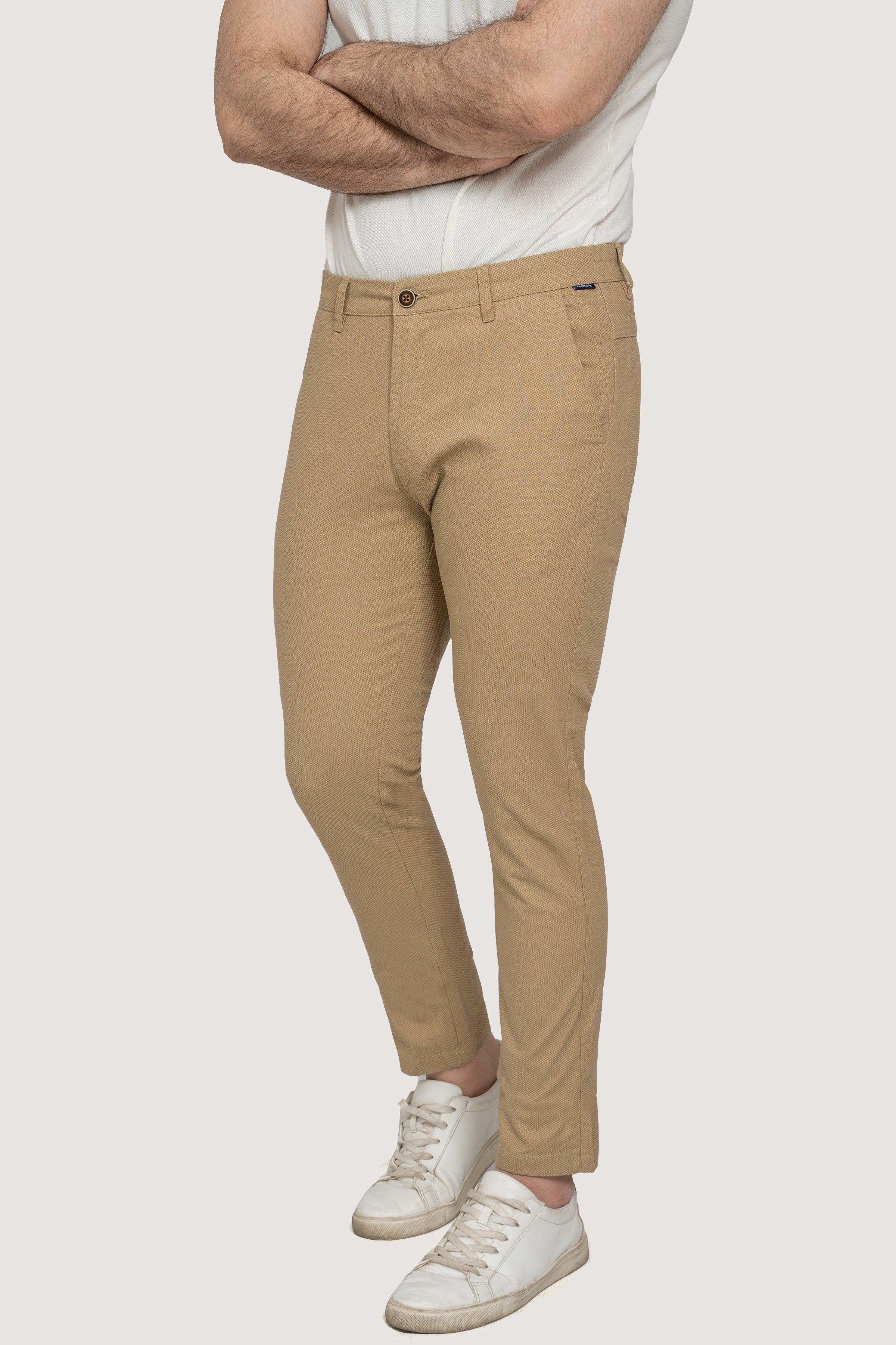 CROSS POCKET PRINTED PANT LIGHT KHAKI at Charcoal Clothing